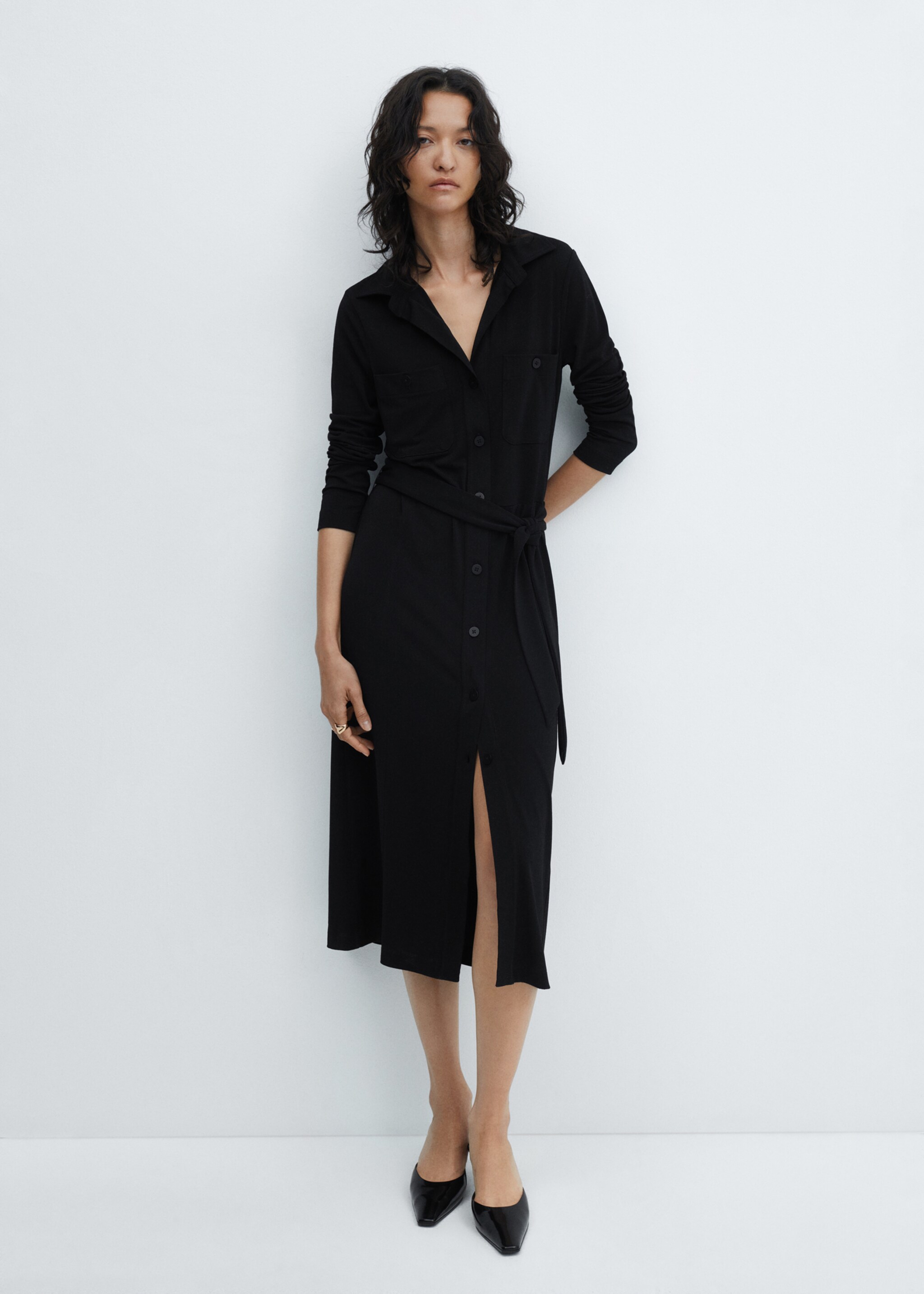 Belt shirt dress - General plane