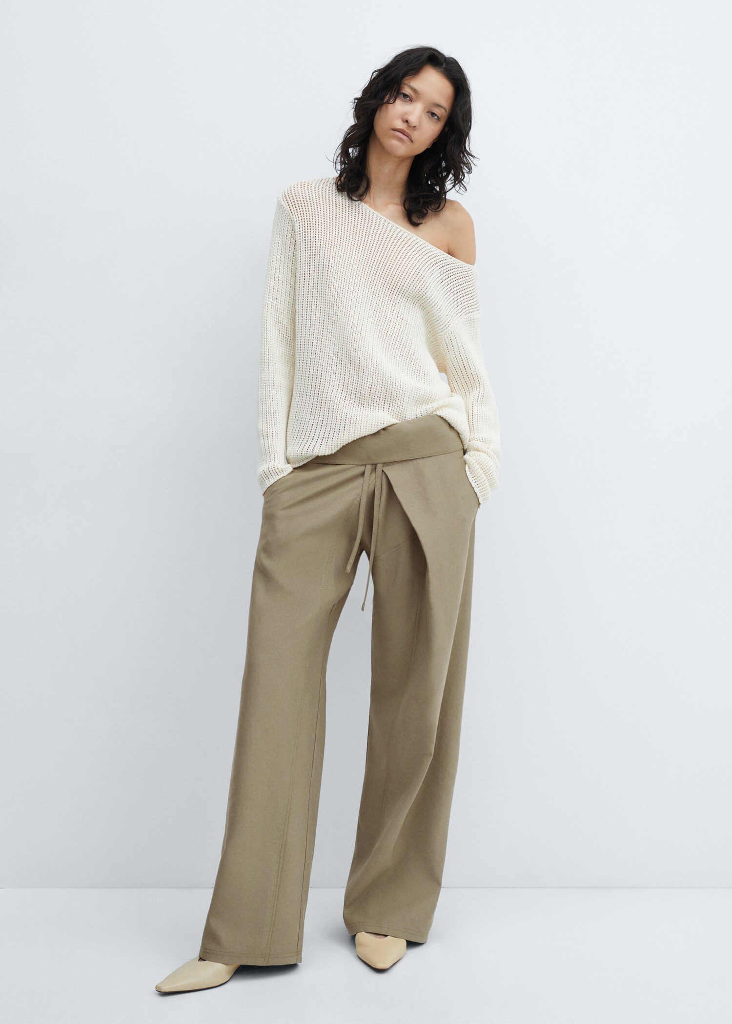 Wideleg-Hose mit umgeschlagenem Bund - Allgemeine Ansicht