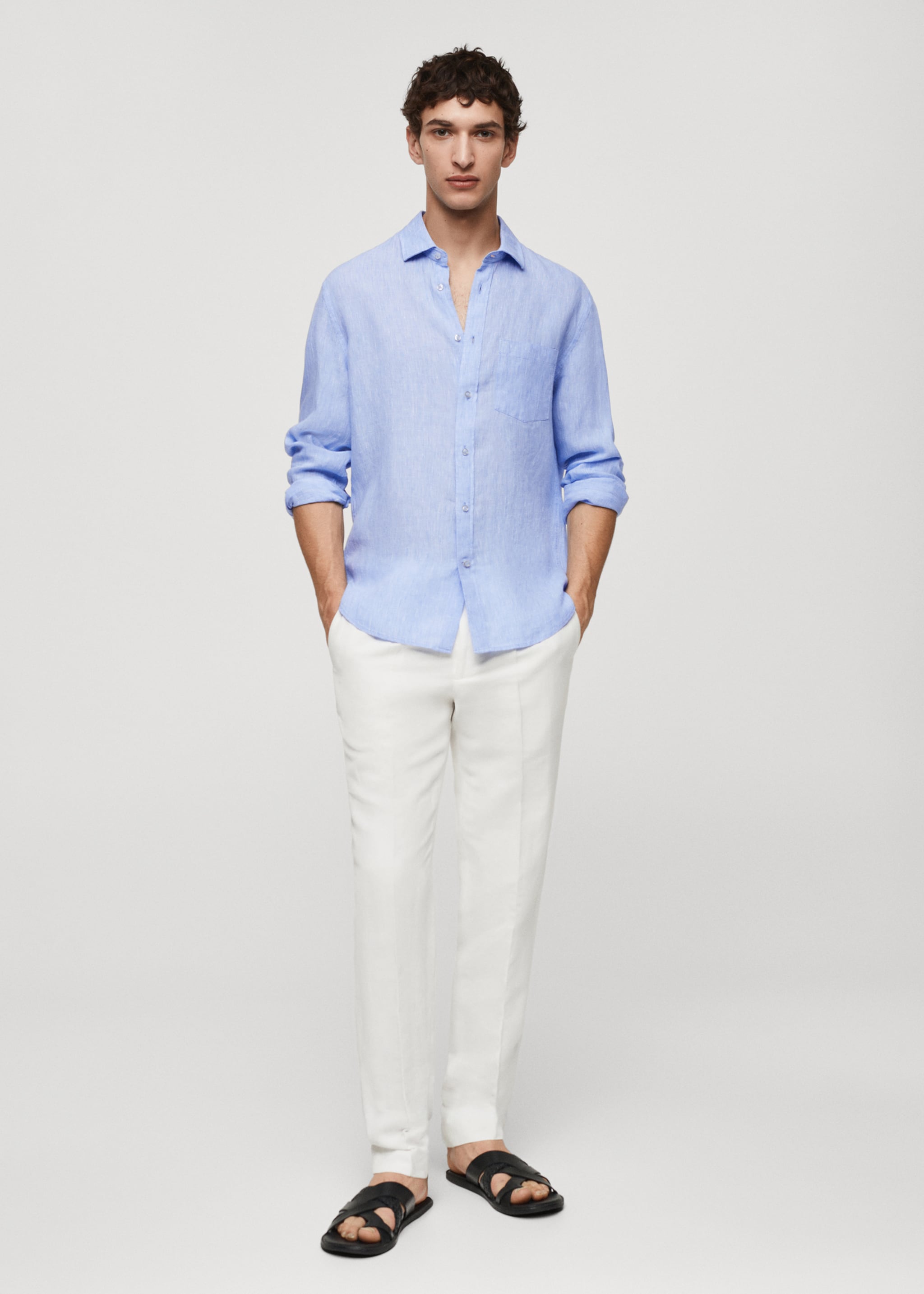 Camisa classic fit 100% lino - Plano general