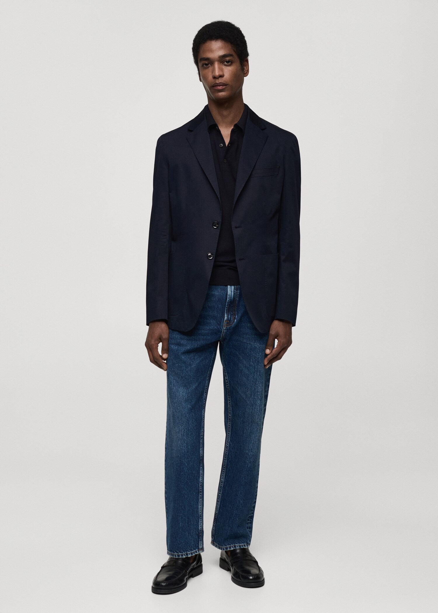 Slim fit cotton blazer - General plane