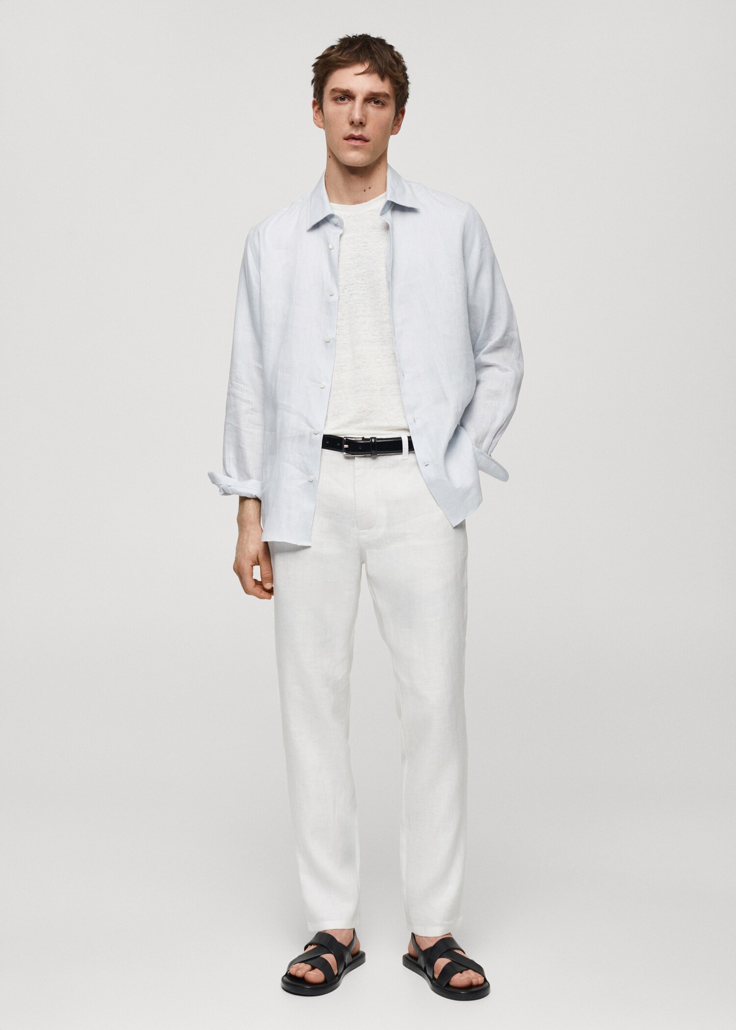 Slim Fit-Hose aus 100 % Leinen - Allgemeine Ansicht