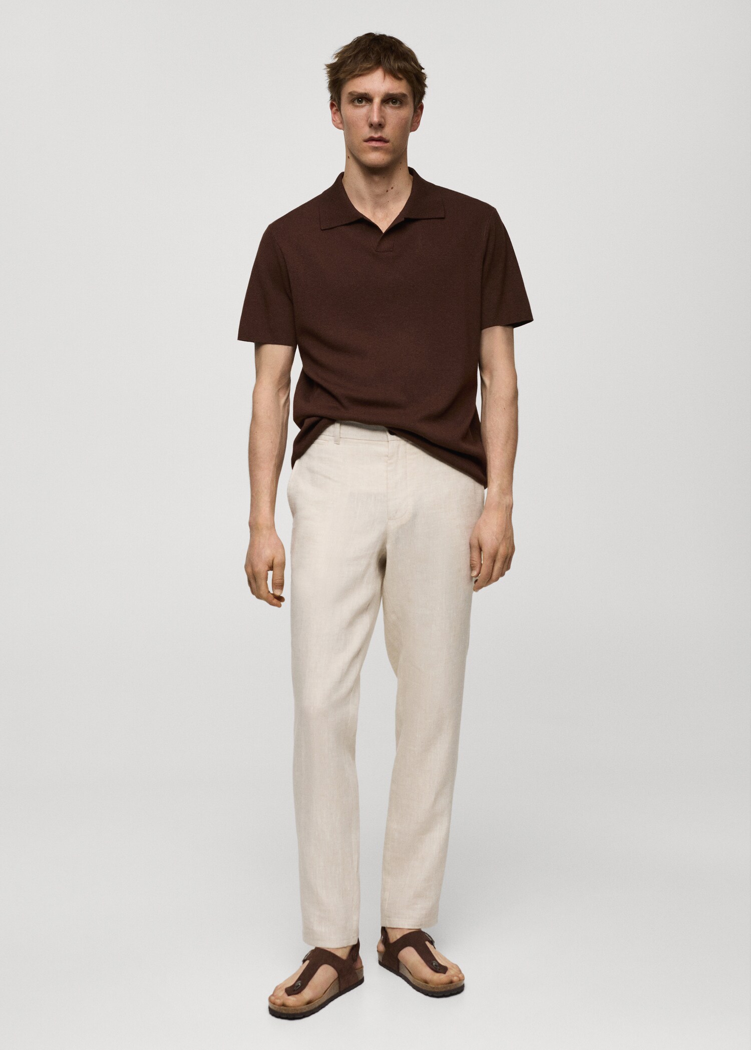 Slim Fit-Hose aus 100 % Leinen - Allgemeine Ansicht