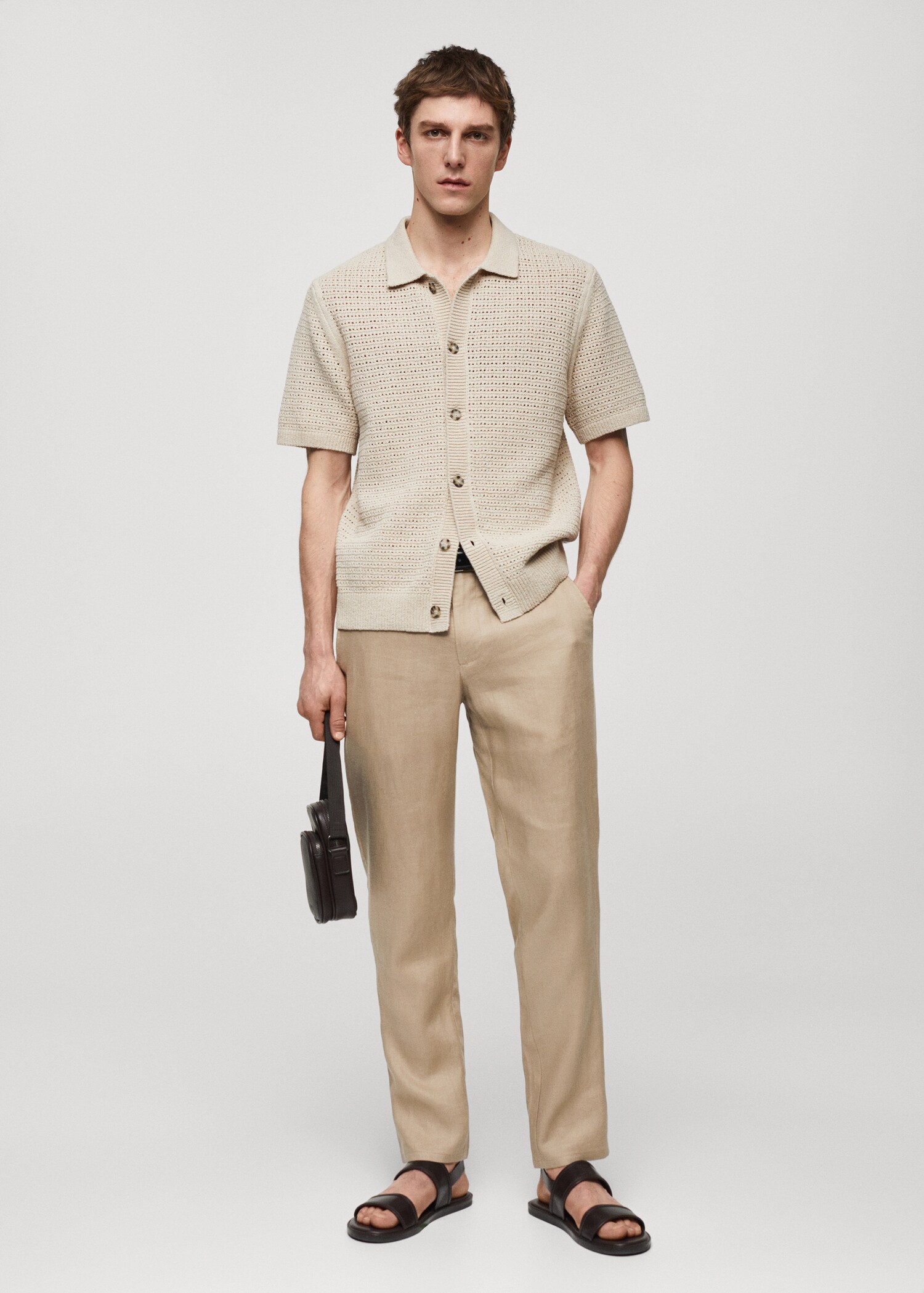 Slim Fit-Hose aus 100 % Leinen - Allgemeine Ansicht