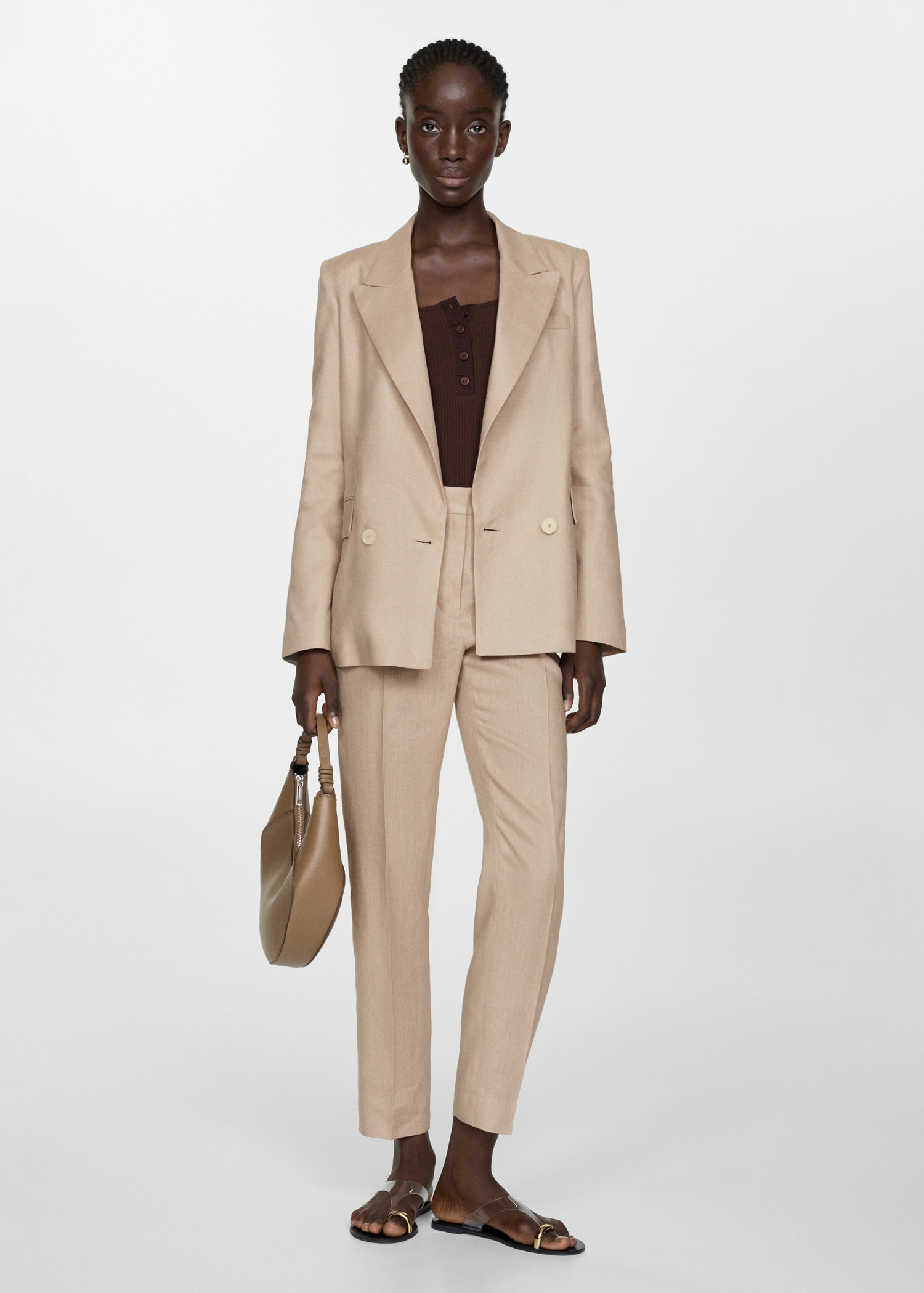 Lino Mujer Mango Outlet Mango Pantalones Lino Lino Pantalon Vinilo