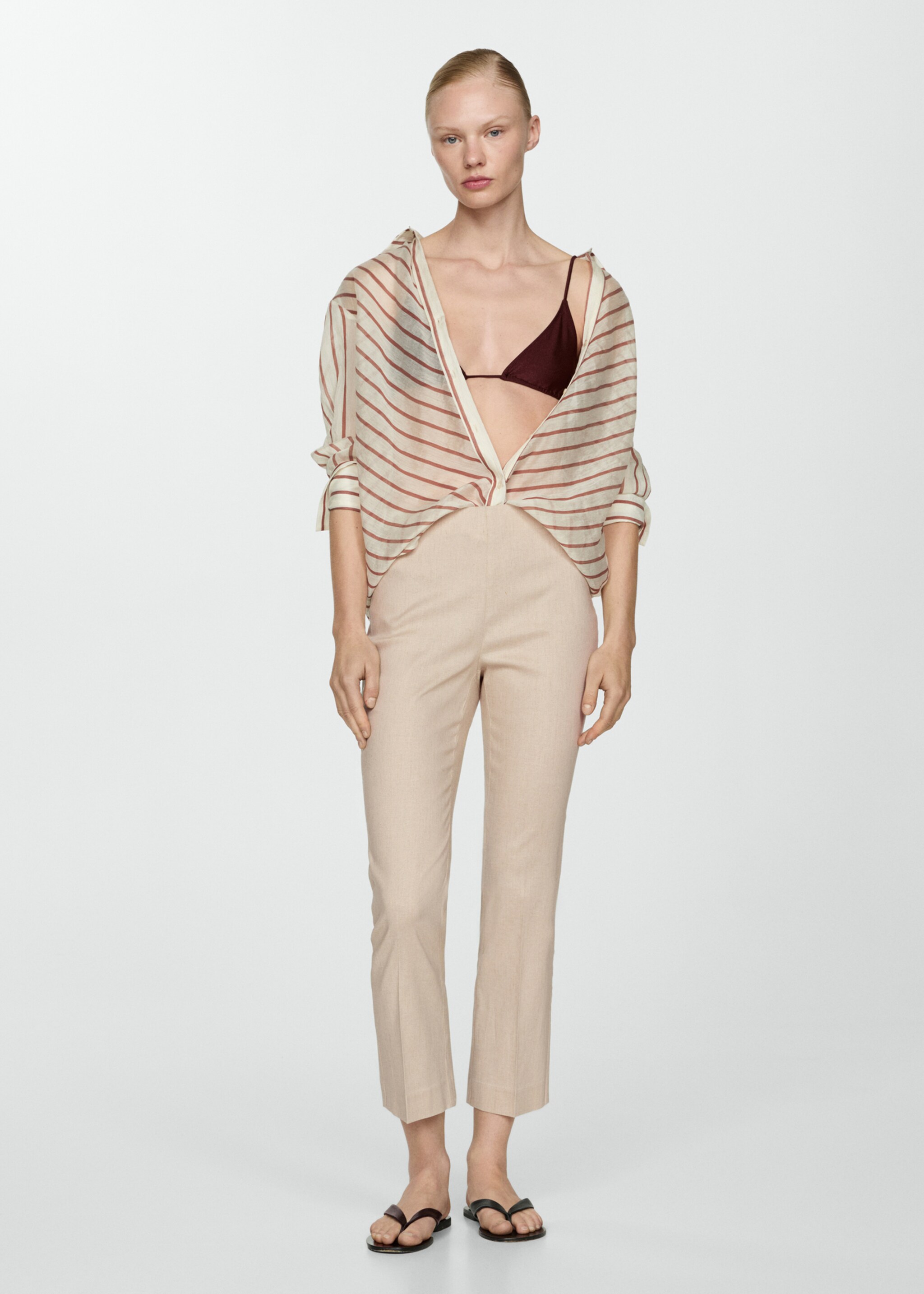 Pantalons flare lli - Pla general