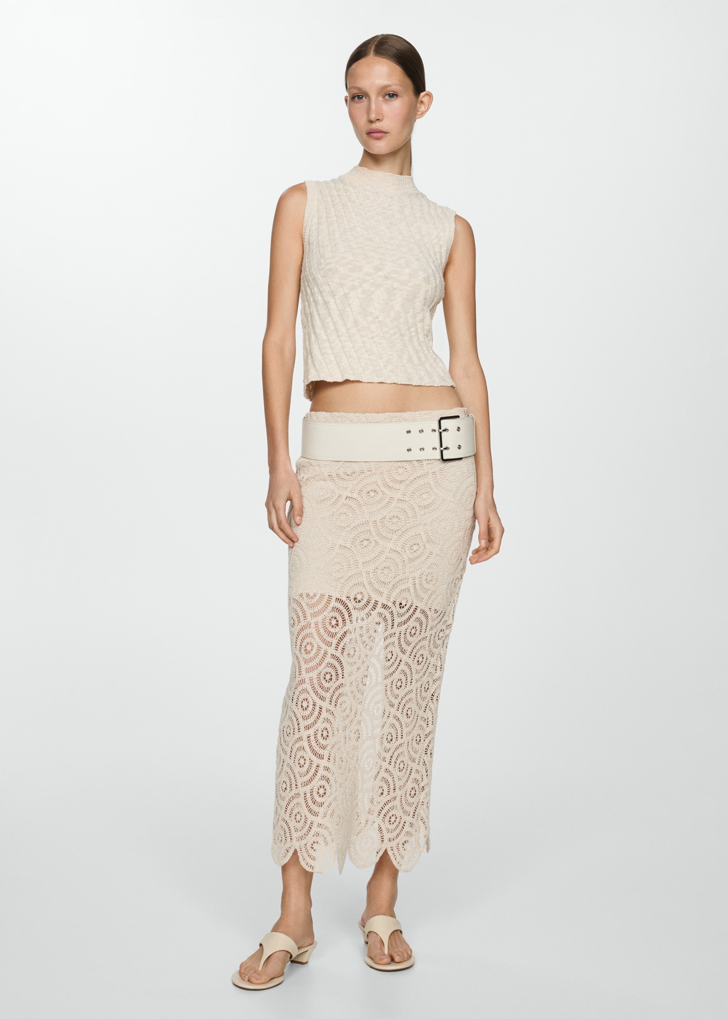 Crochet midi skirt Women MANGO OUTLET USA