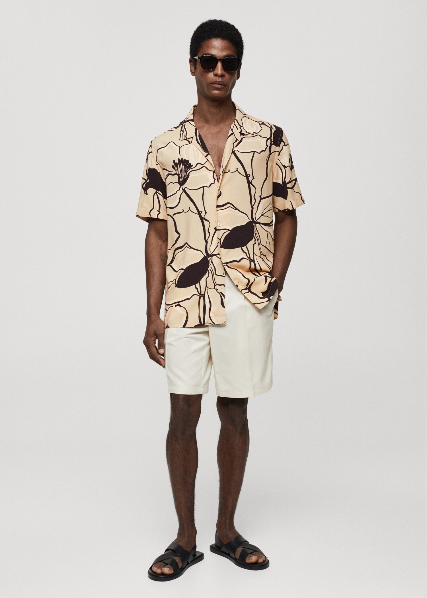 Printed fluid regular-fit shirt - General plane