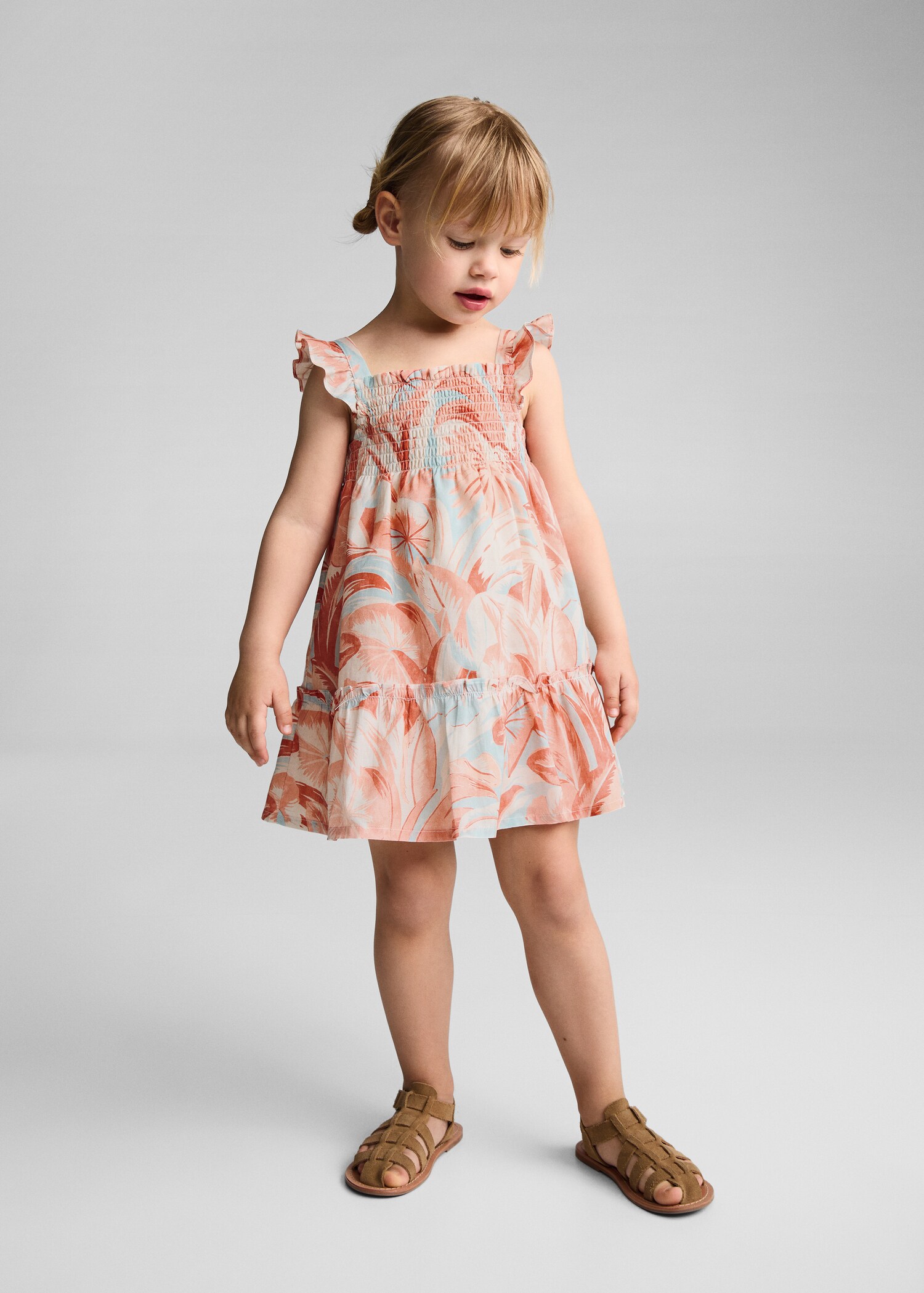 Printed ruched dress - General plane