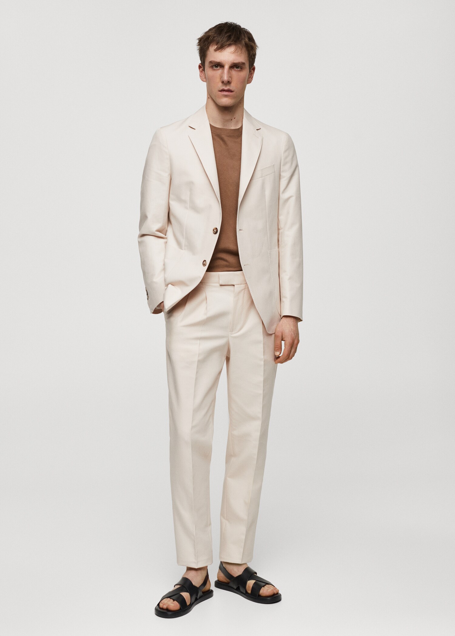 100% cotton slim-fit suit jacket - General plane