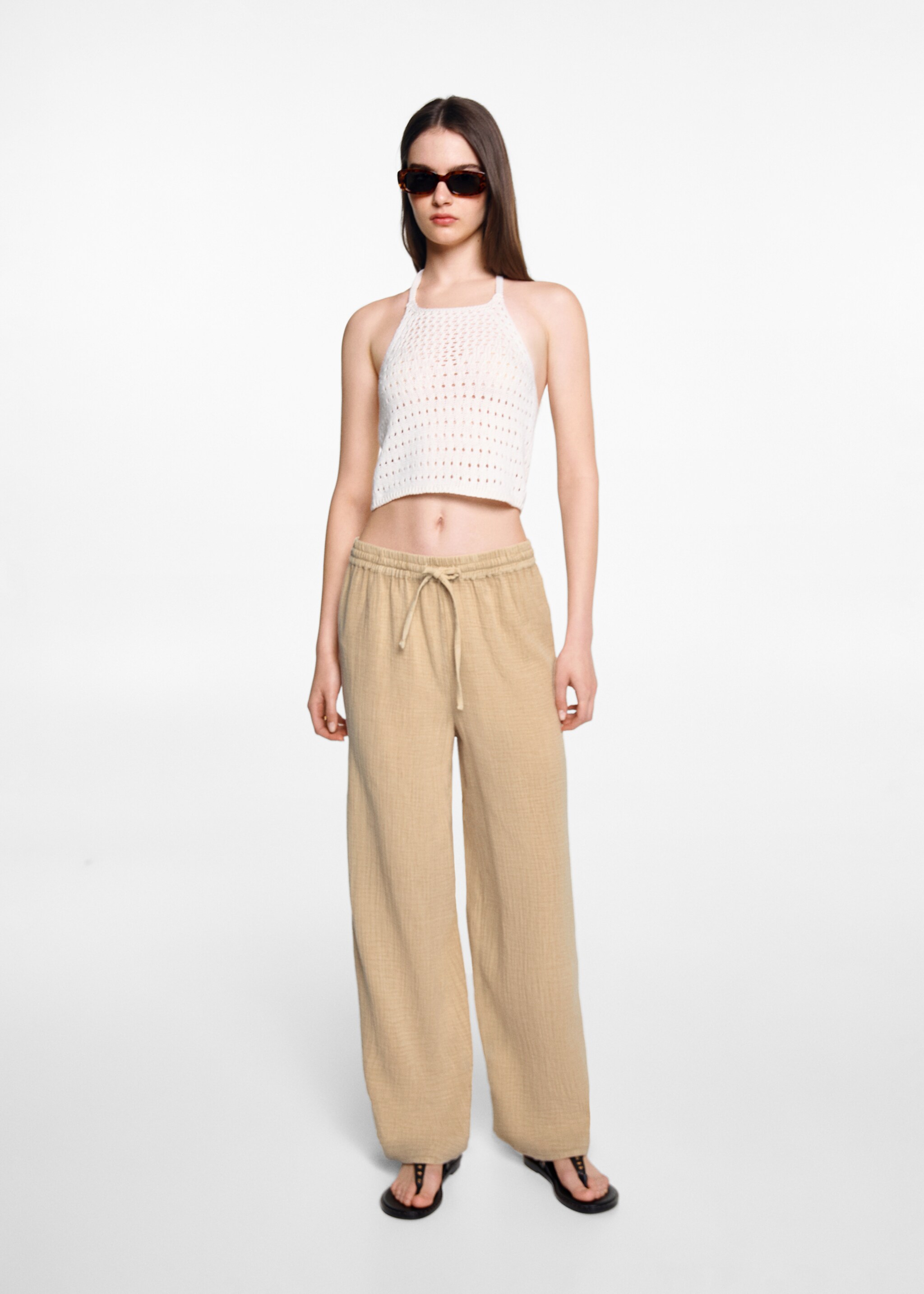 Cotton palazzo trousers - General plane