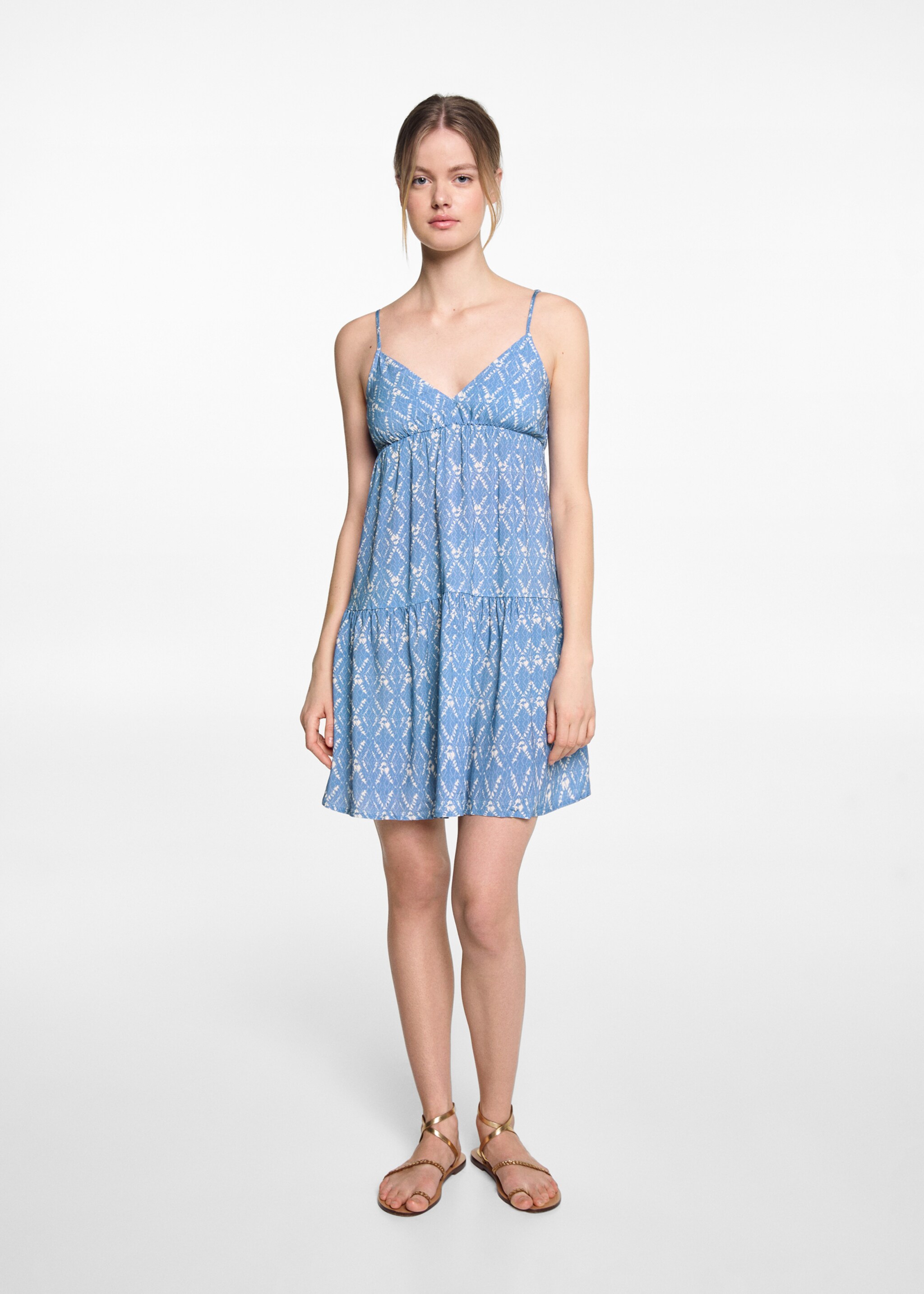 Bedrucktes Rüschenkleid - Allgemeine Ansicht
