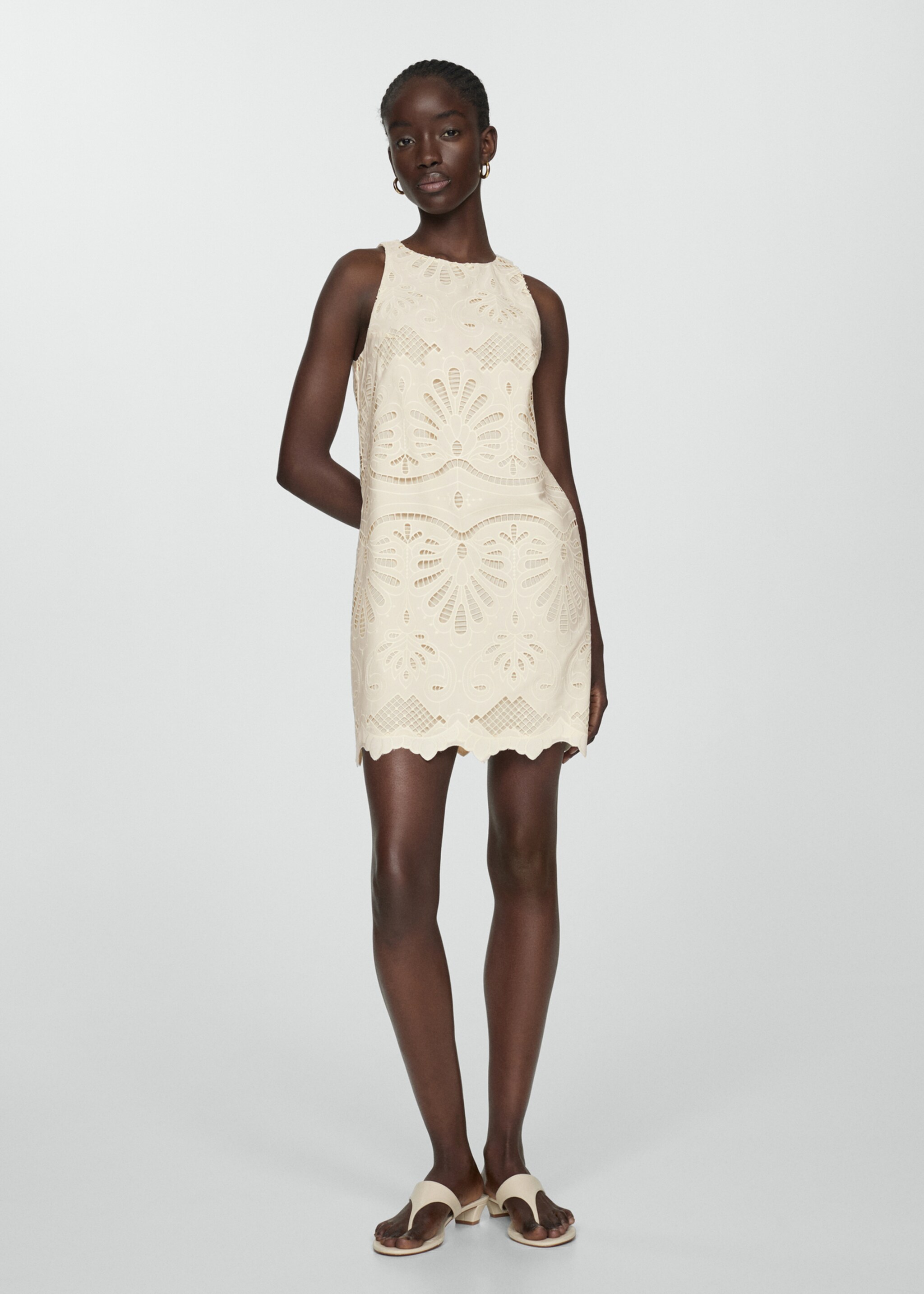 Embroidered short dress - General plane