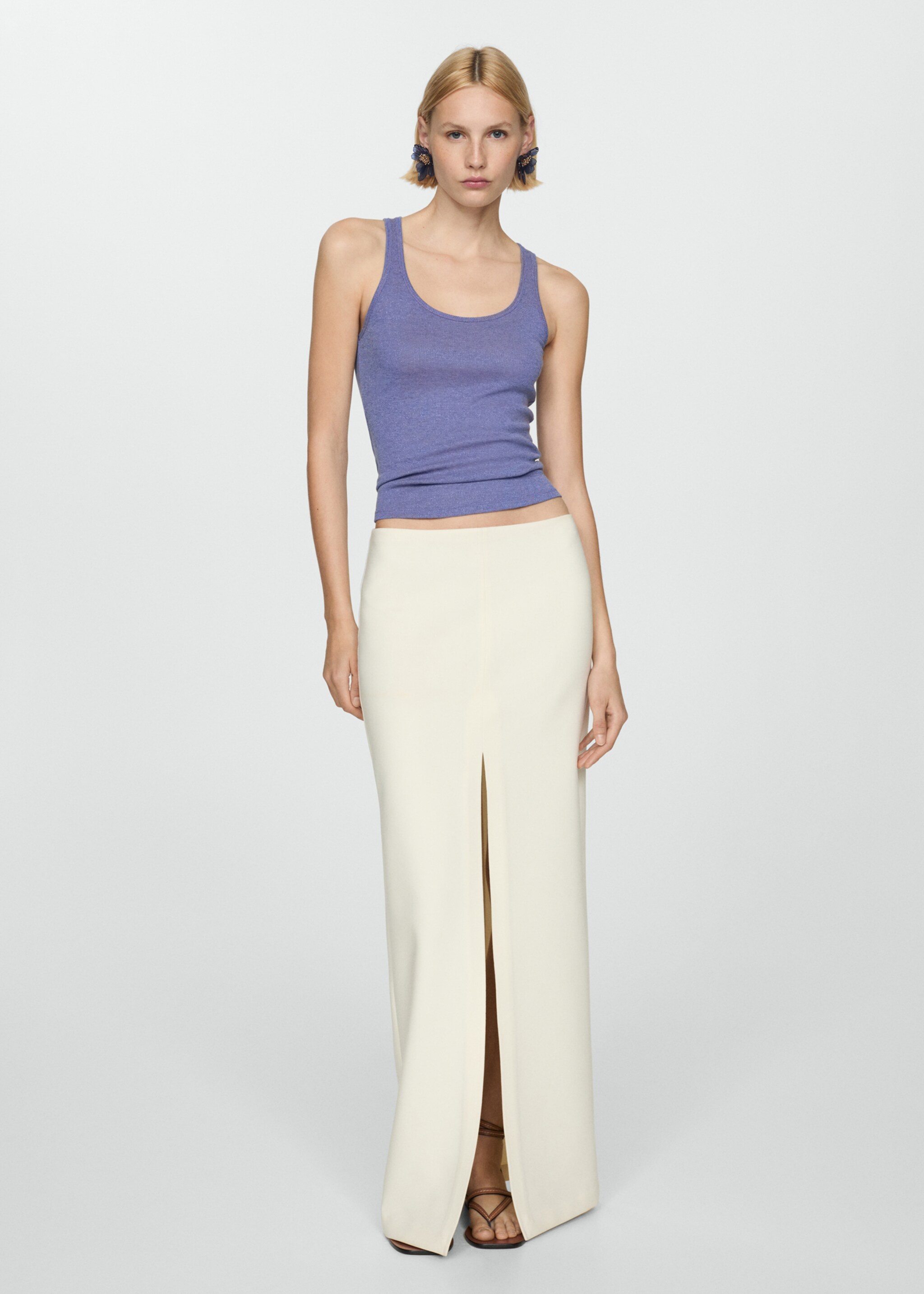 Strick-Top mit Lurex - Allgemeine Ansicht, Blau. Ref: 67038648-00.