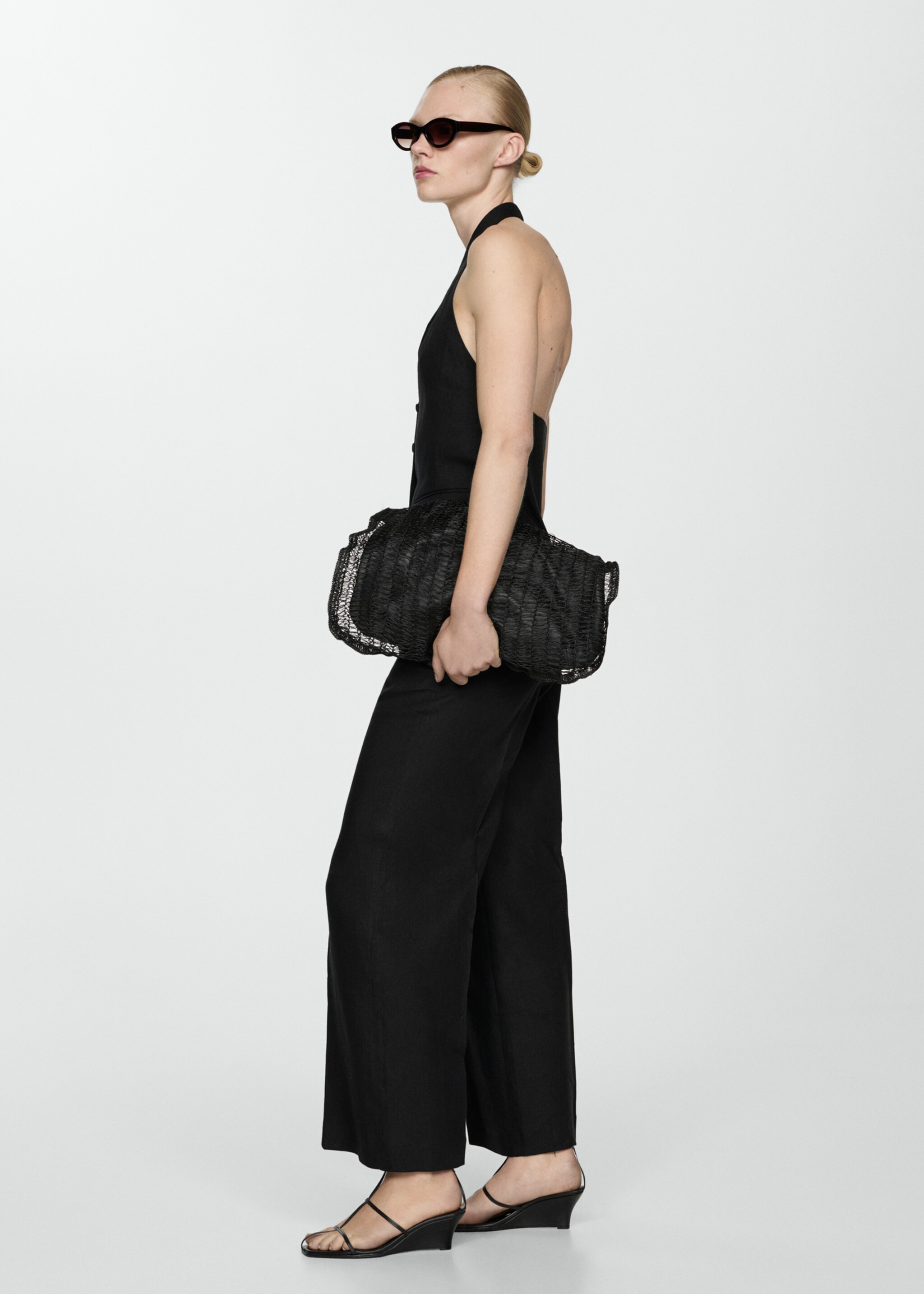 Halter neck linen waistcoat - General plane