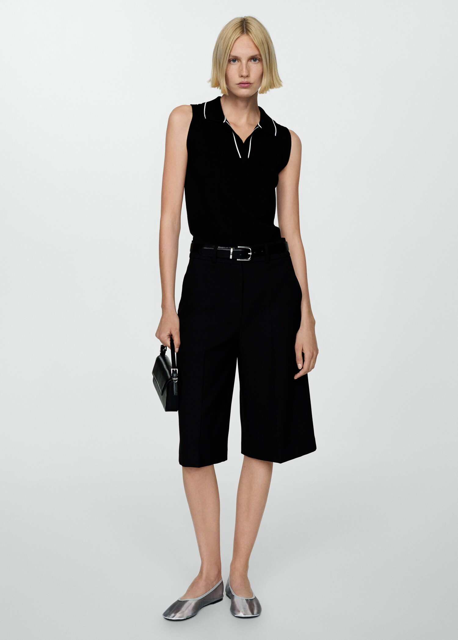 Polo-neck knitted top - General plane