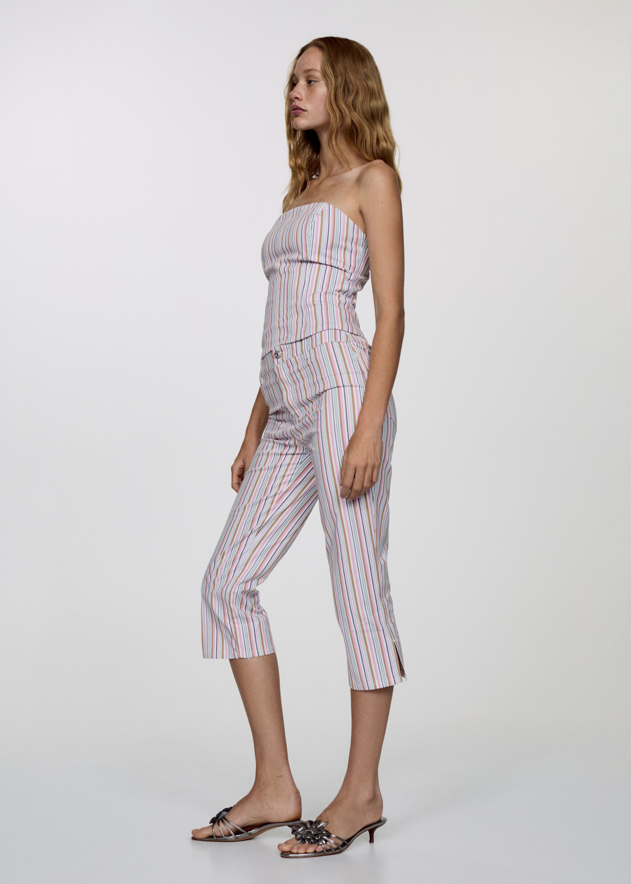 Striped capri jeans - General plane