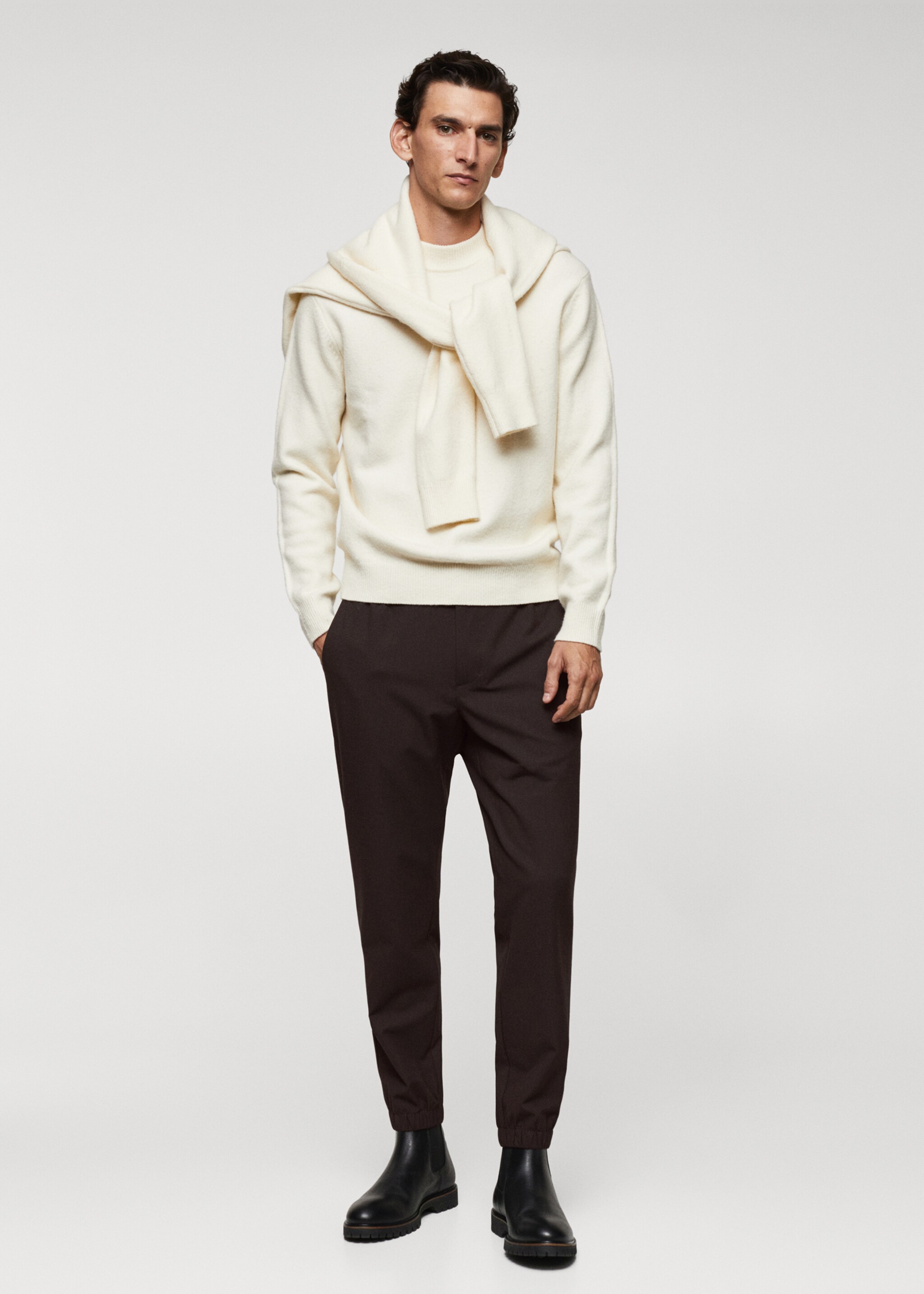 Slim-fit jogger pants with drawstring - General plane