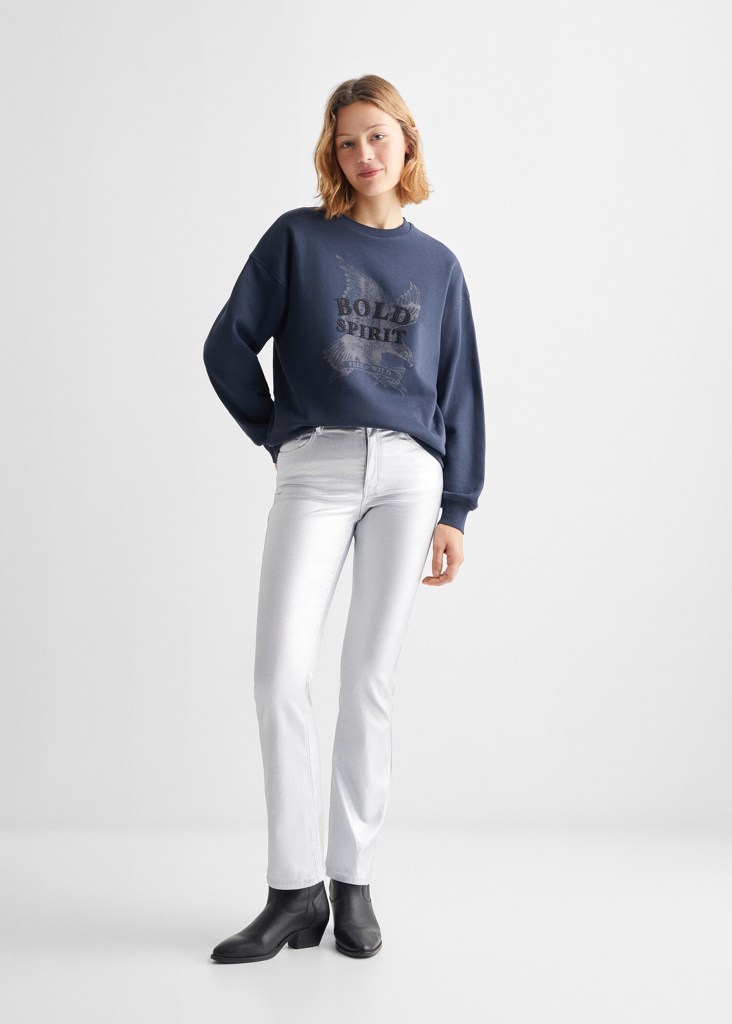 Sudadera mensaje estampado - Plano general