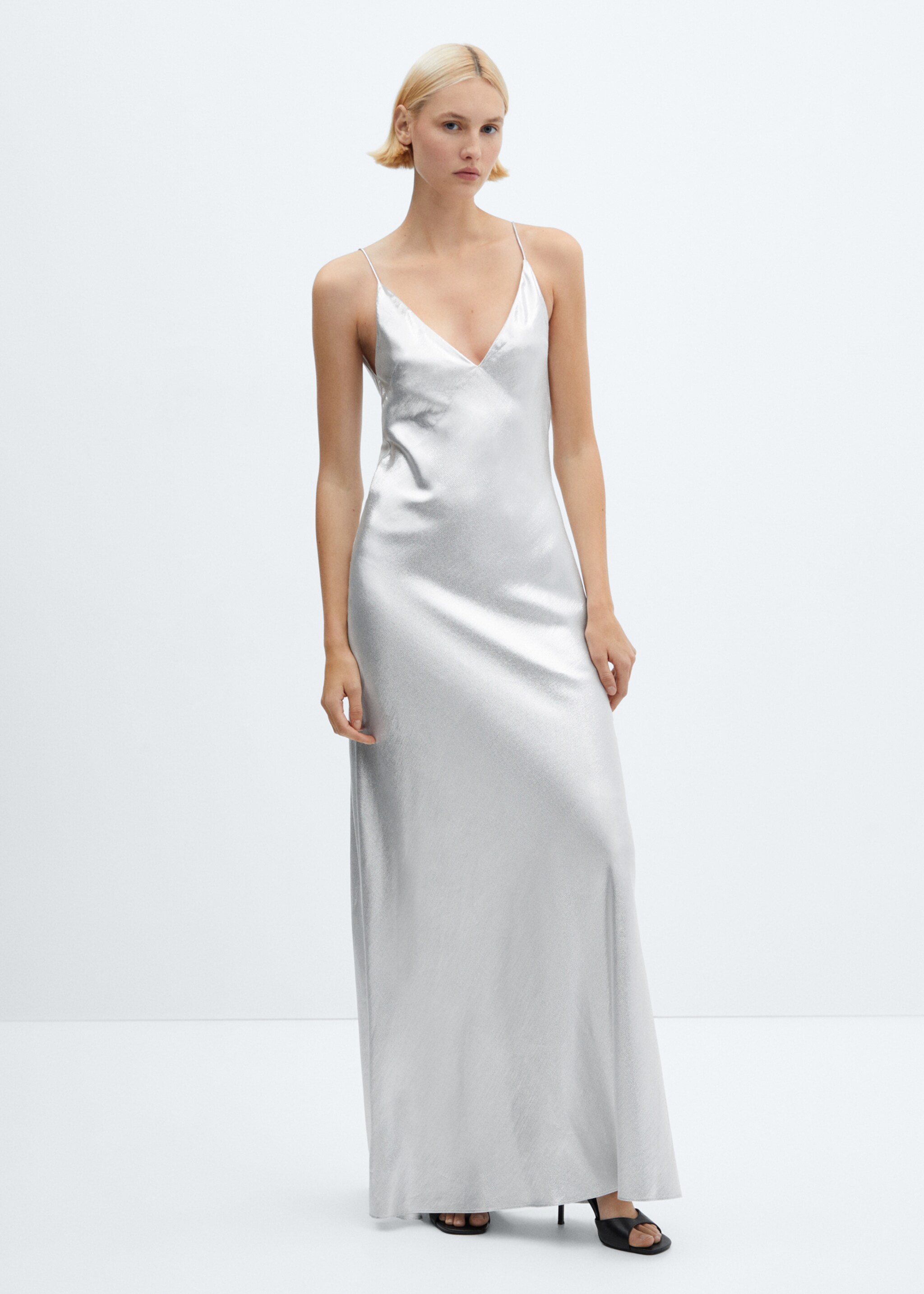 Langes Metallic-Kleid - Allgemeine Ansicht