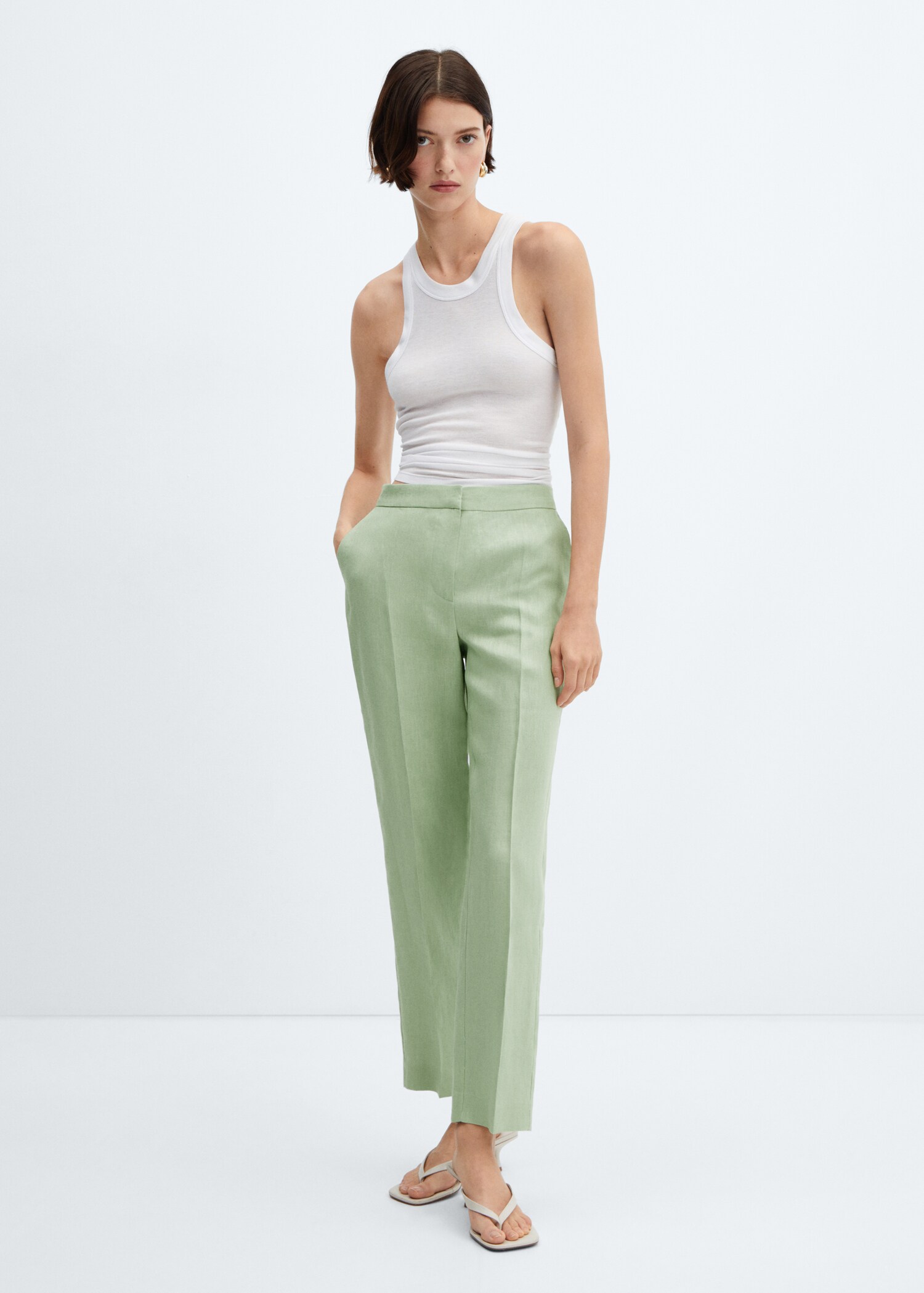 Pantalons 100% lli rectes - Pla general