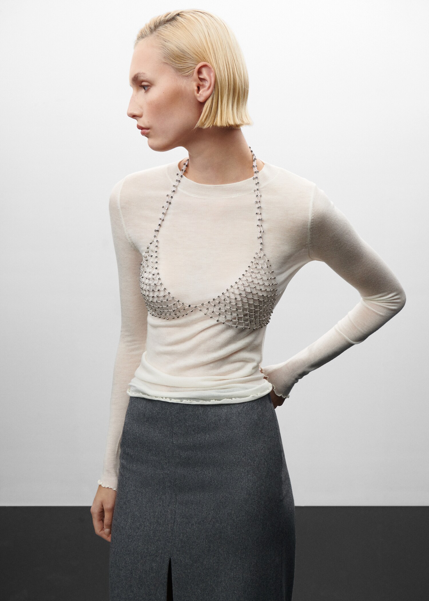 Rhinestone crystal body necklace - General plane