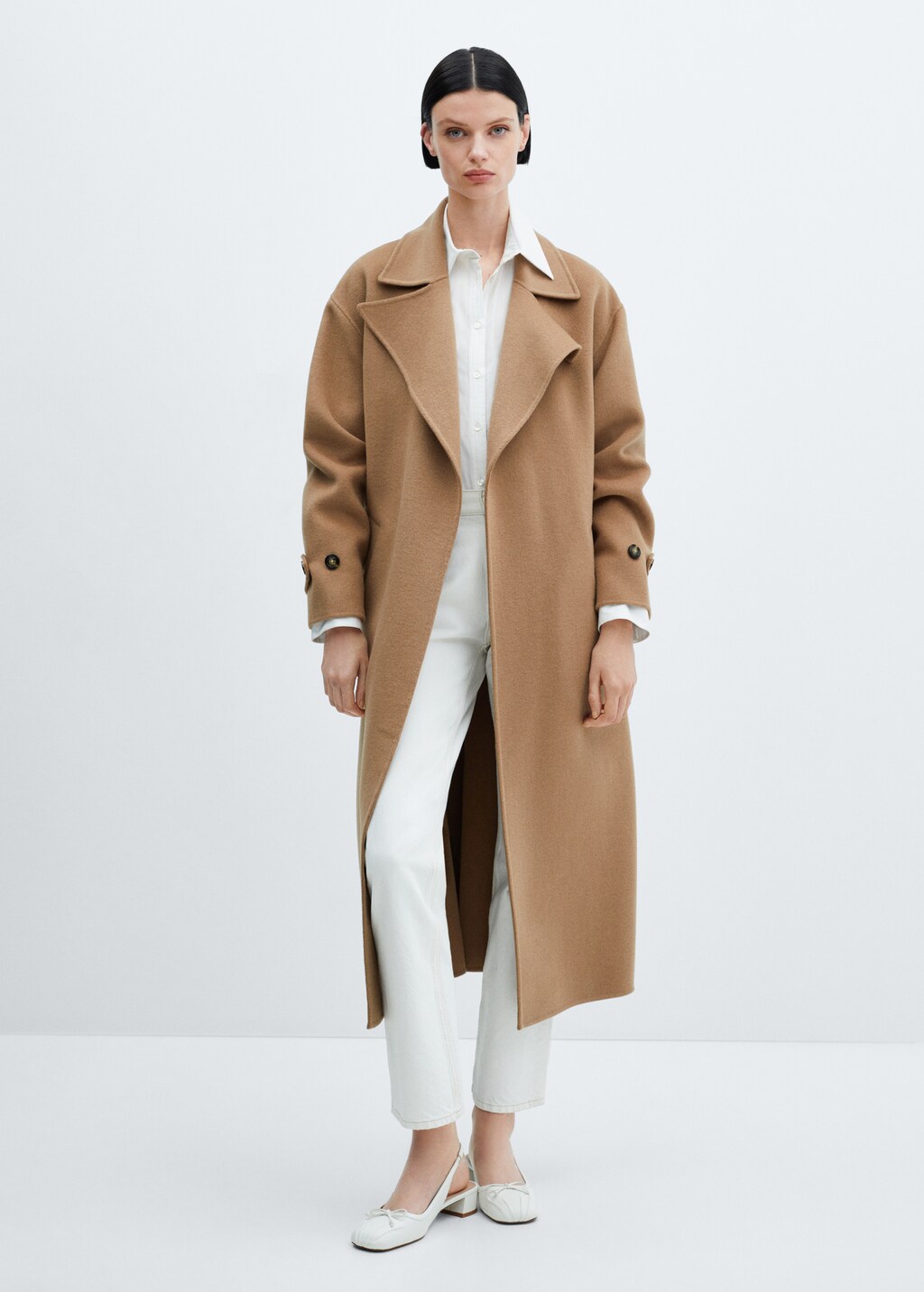 Mono Faux Fur Belted Longline Coat | Karen Millen