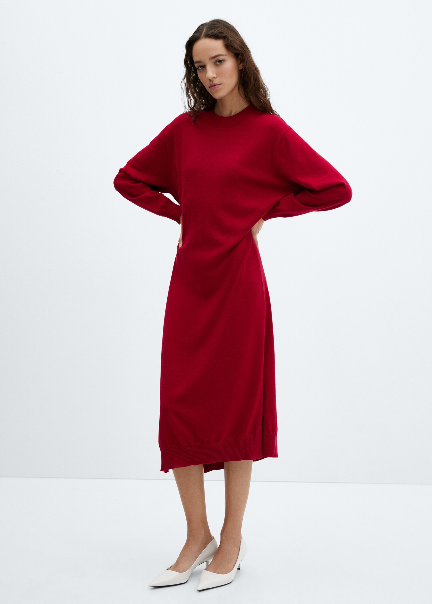 Strickkleid mit Rundhalsausschnitt - Allgemeine Ansicht