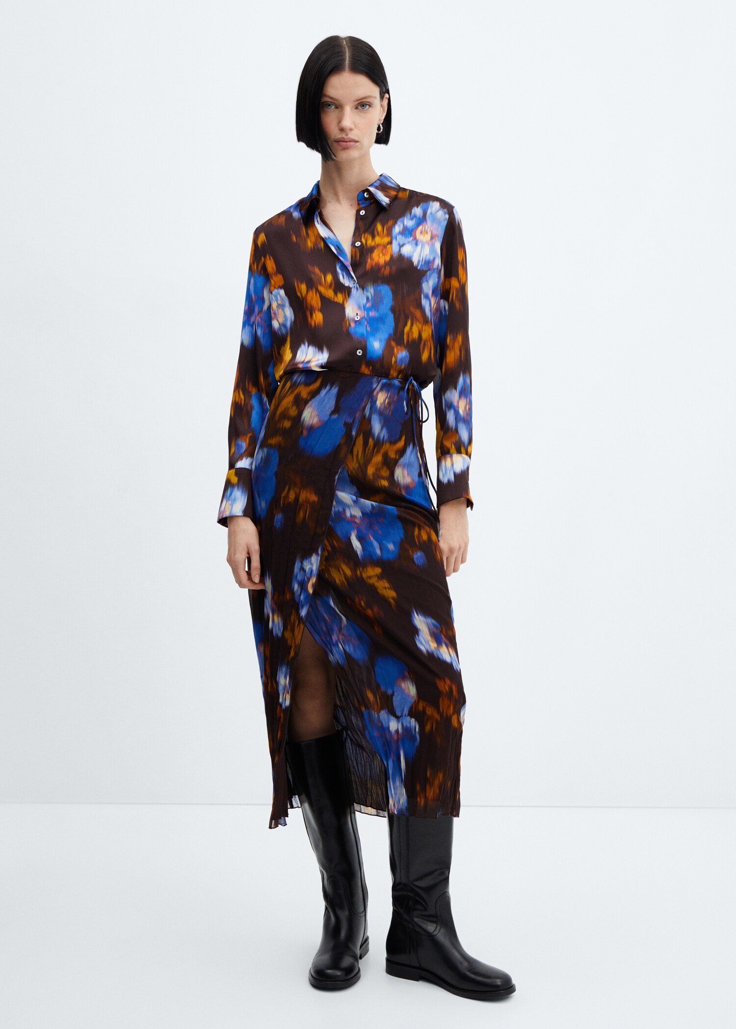 Satin print shirt - General plane