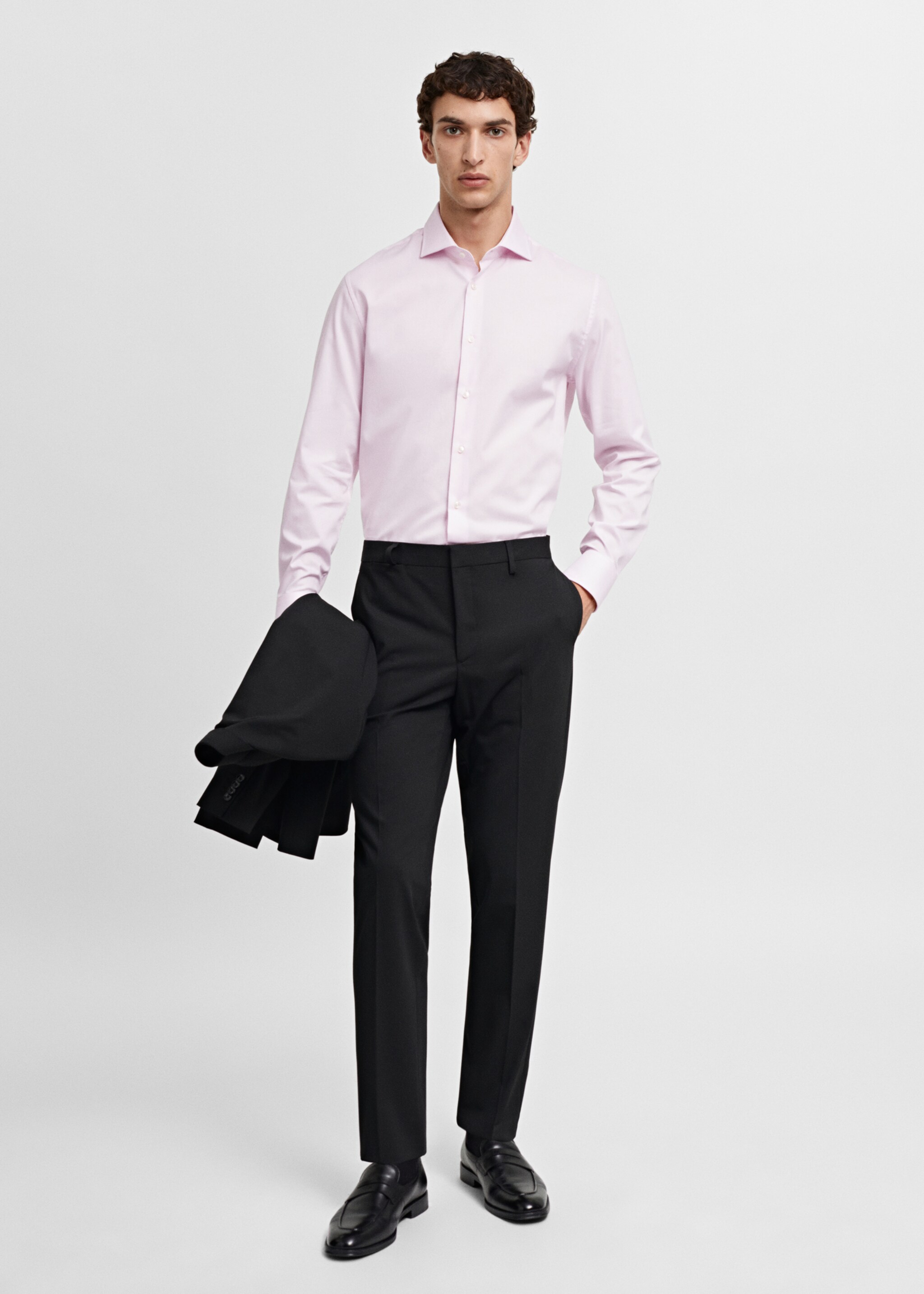 Πουκάμισο κοστουμιού slim fit ριγέ twill - Γενικό πλάνο