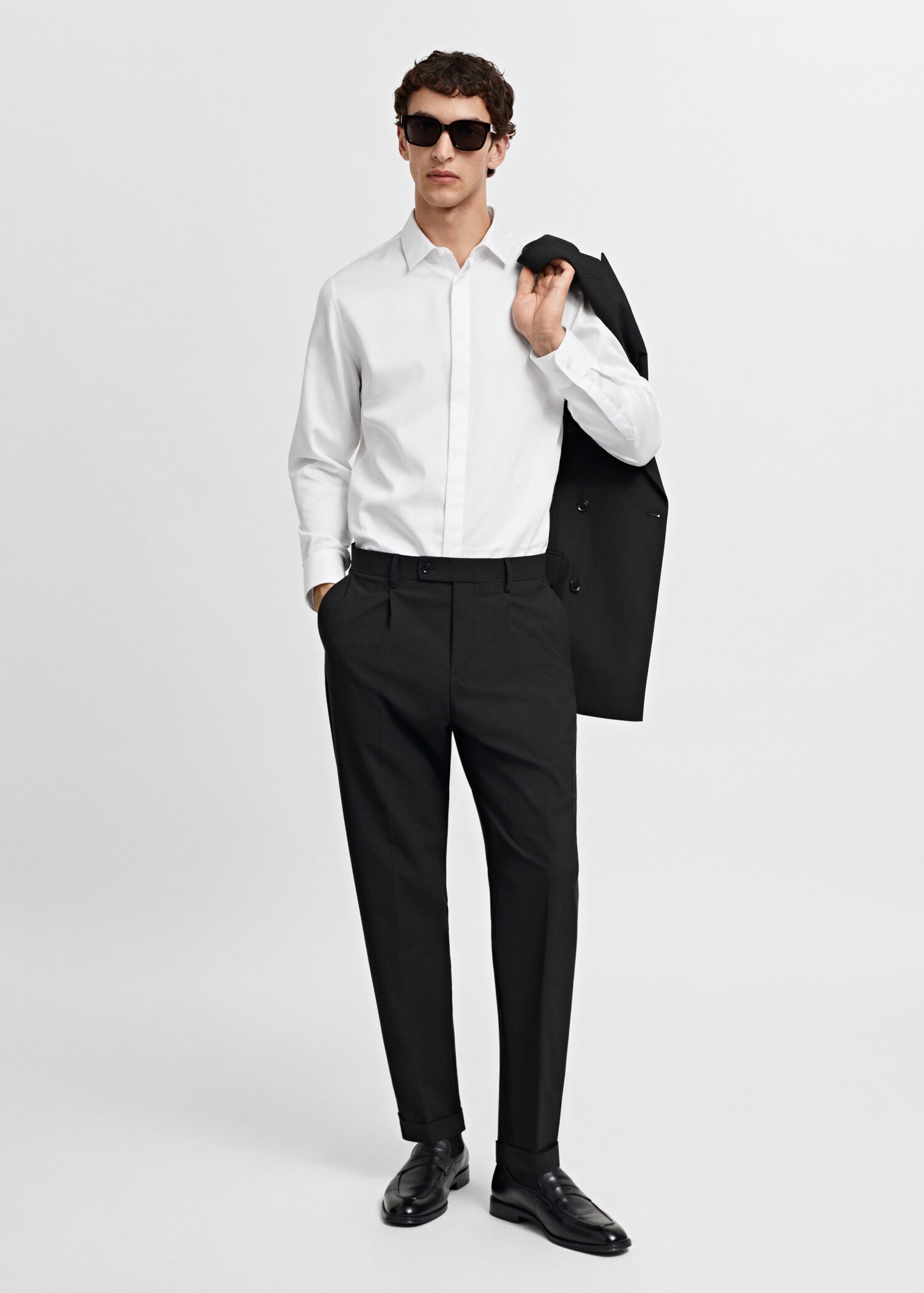 Slim fit-skjorta 100% bomull - Allmän bild
