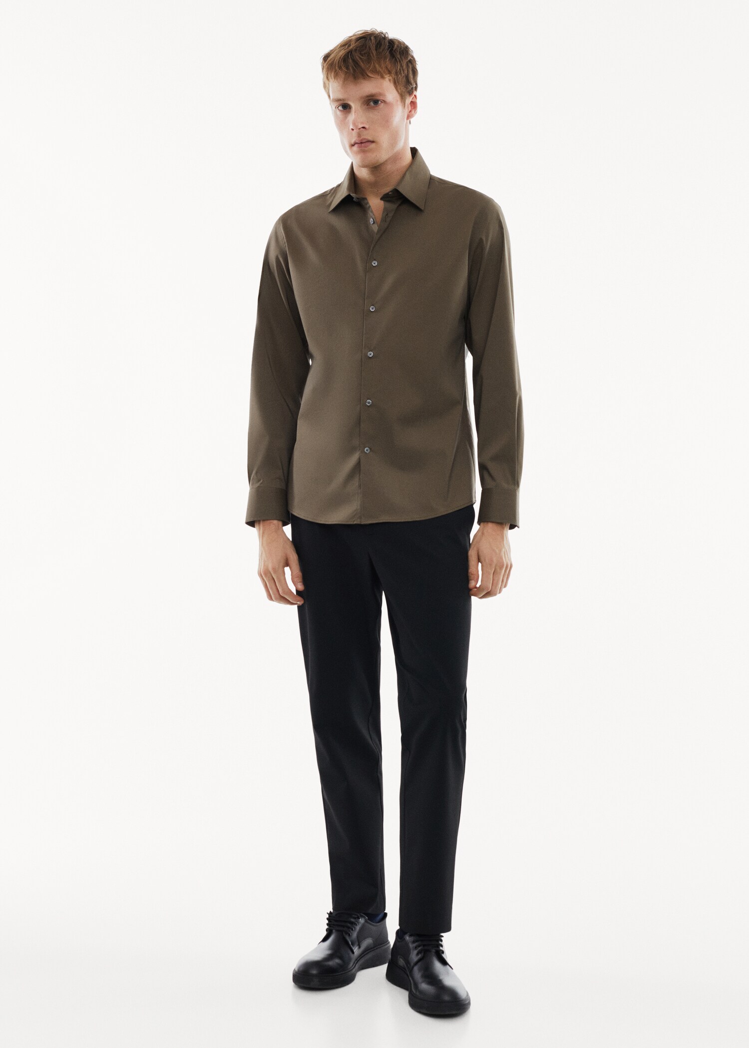 Camisa regular fit cotó stretch - Pla general