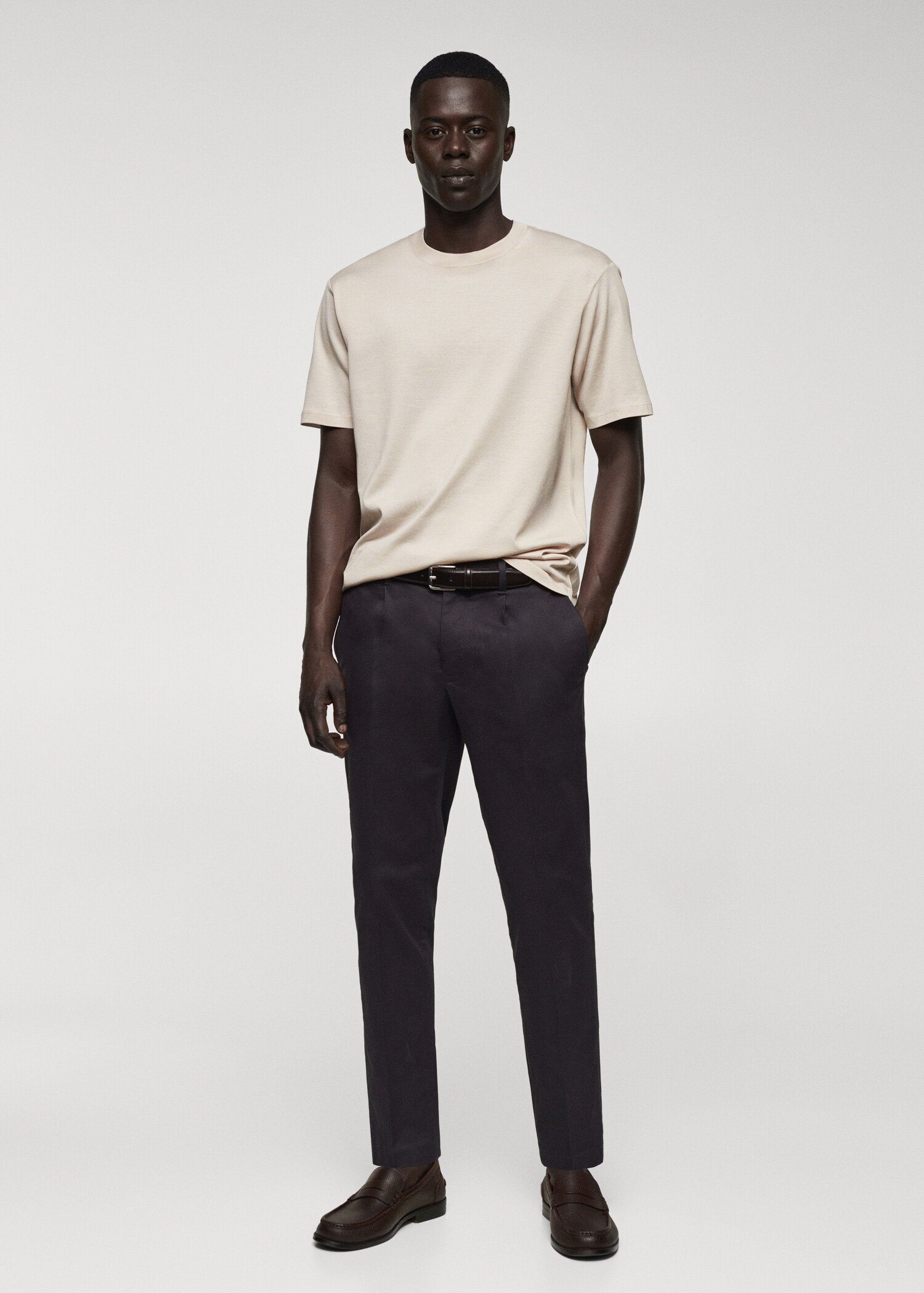 Mercerizované tričko slim fit - Celkový náhled