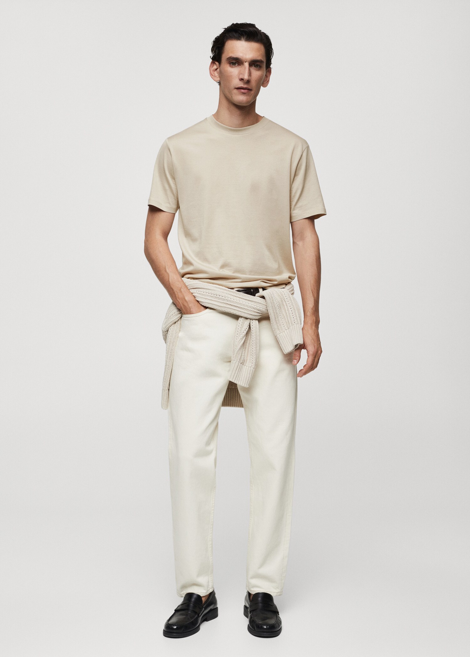 Mercerizované tričko slim fit - Celkový náhled