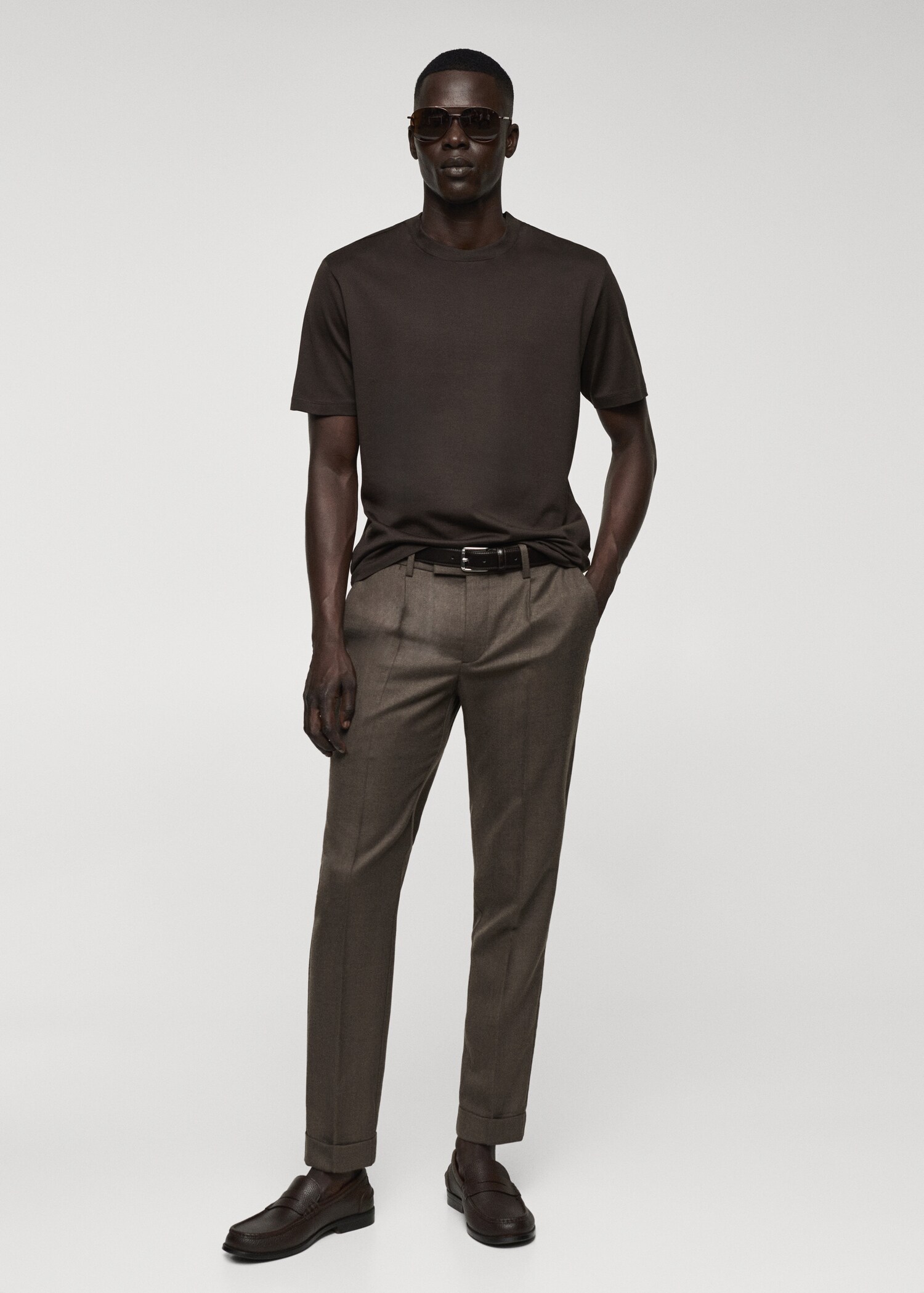 Mercerizované tričko slim fit - Celkový náhled