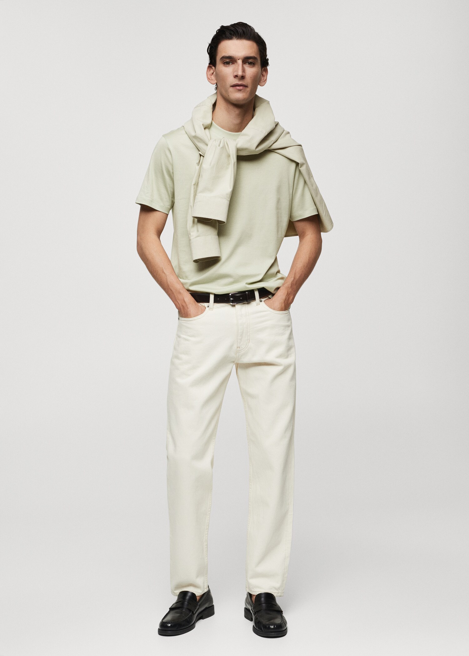 Mercerizované tričko slim fit - Celkový náhled
