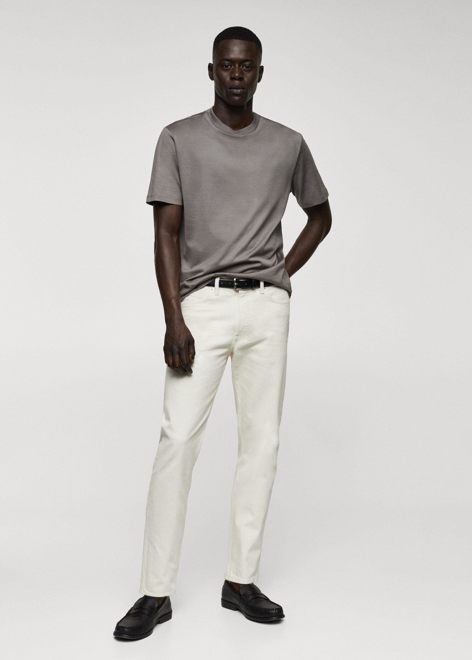 Mercerizované tričko slim fit - Celkový náhled