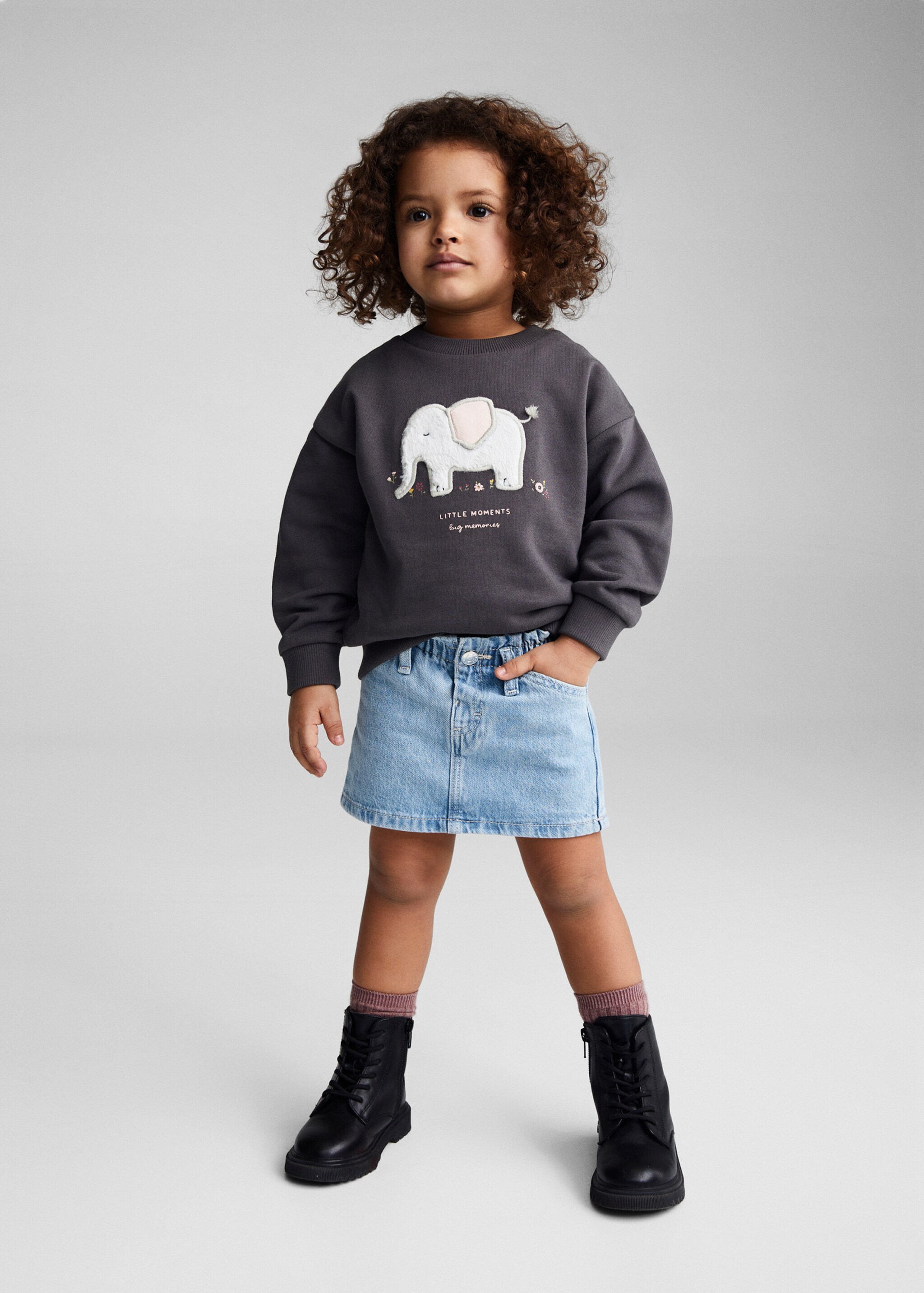 Gemustertes Baumwoll-Sweatshirt - Allgemeine Ansicht