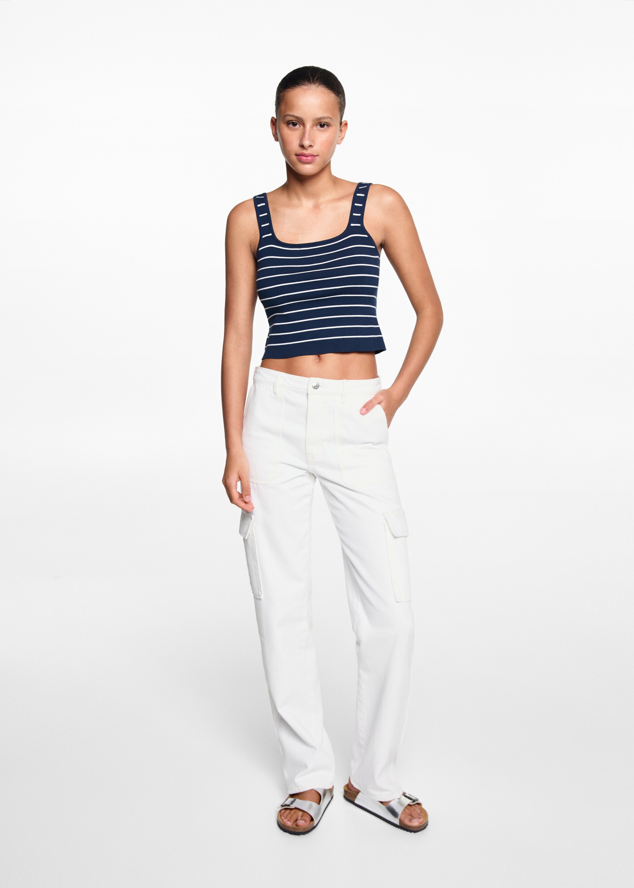 Straight-fit cargo jeans - General plane, Off White. Ref: 67040671-00.