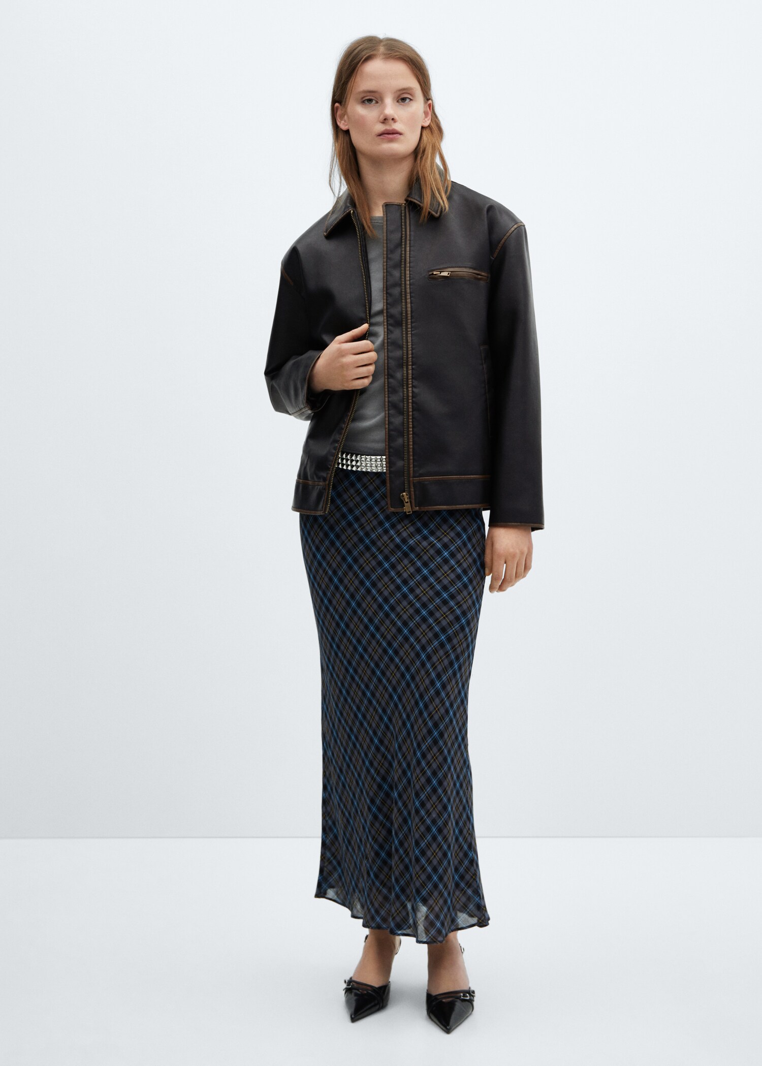 Blouson simili-cuir effet usé - Plan général