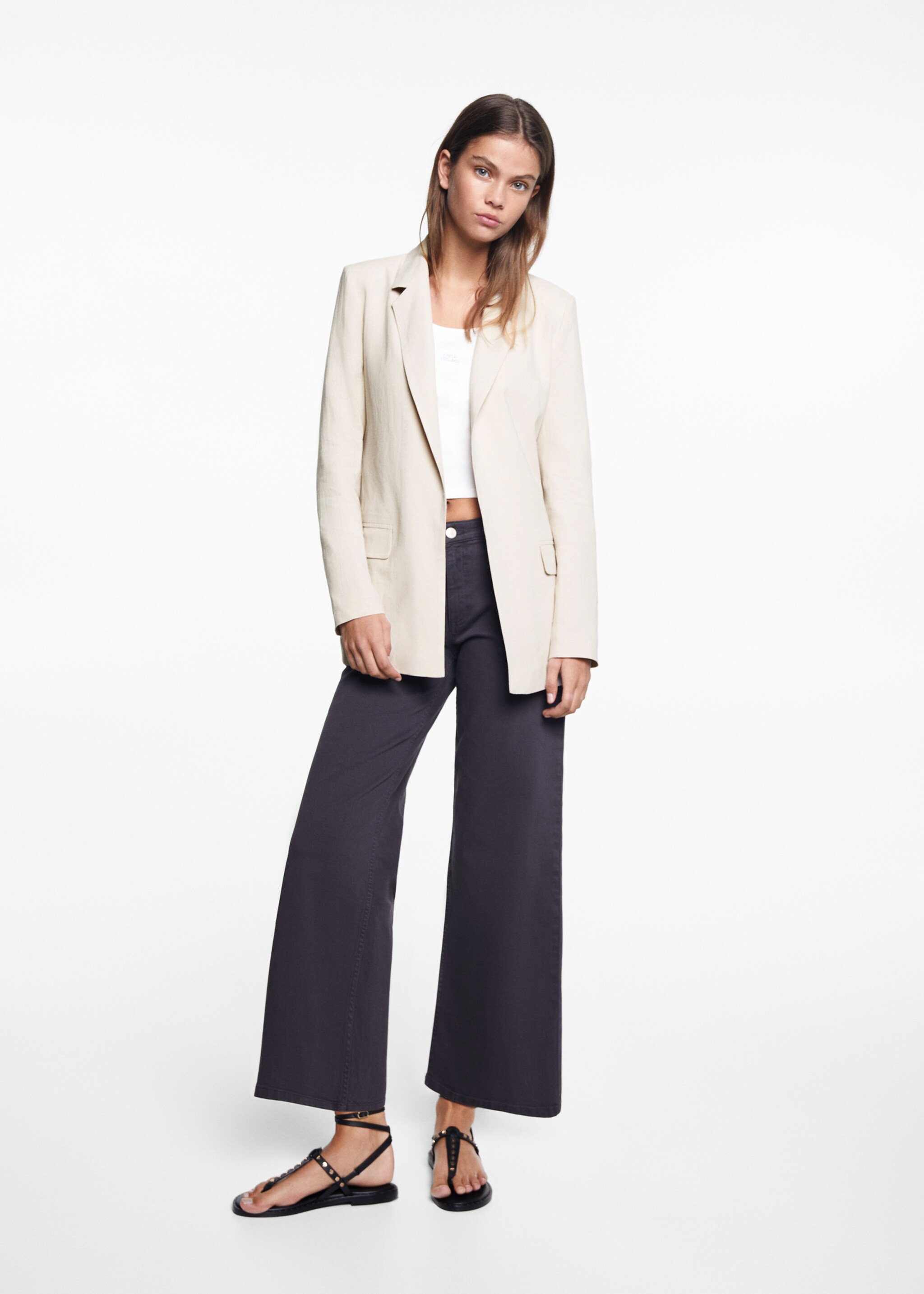 Linnen regular-fit blazer - Overzichtstekening