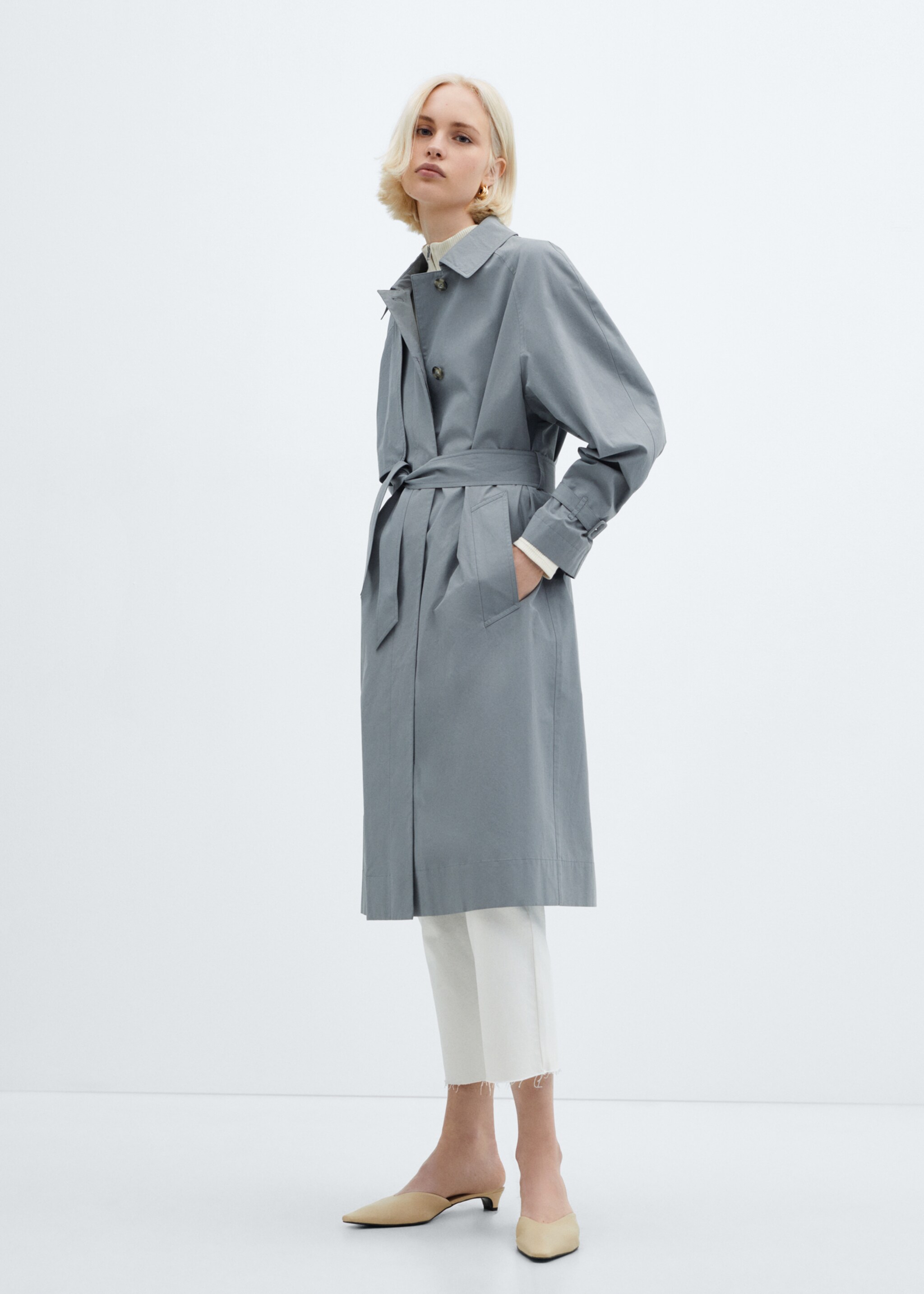 Trench coton ceinture - Plan général