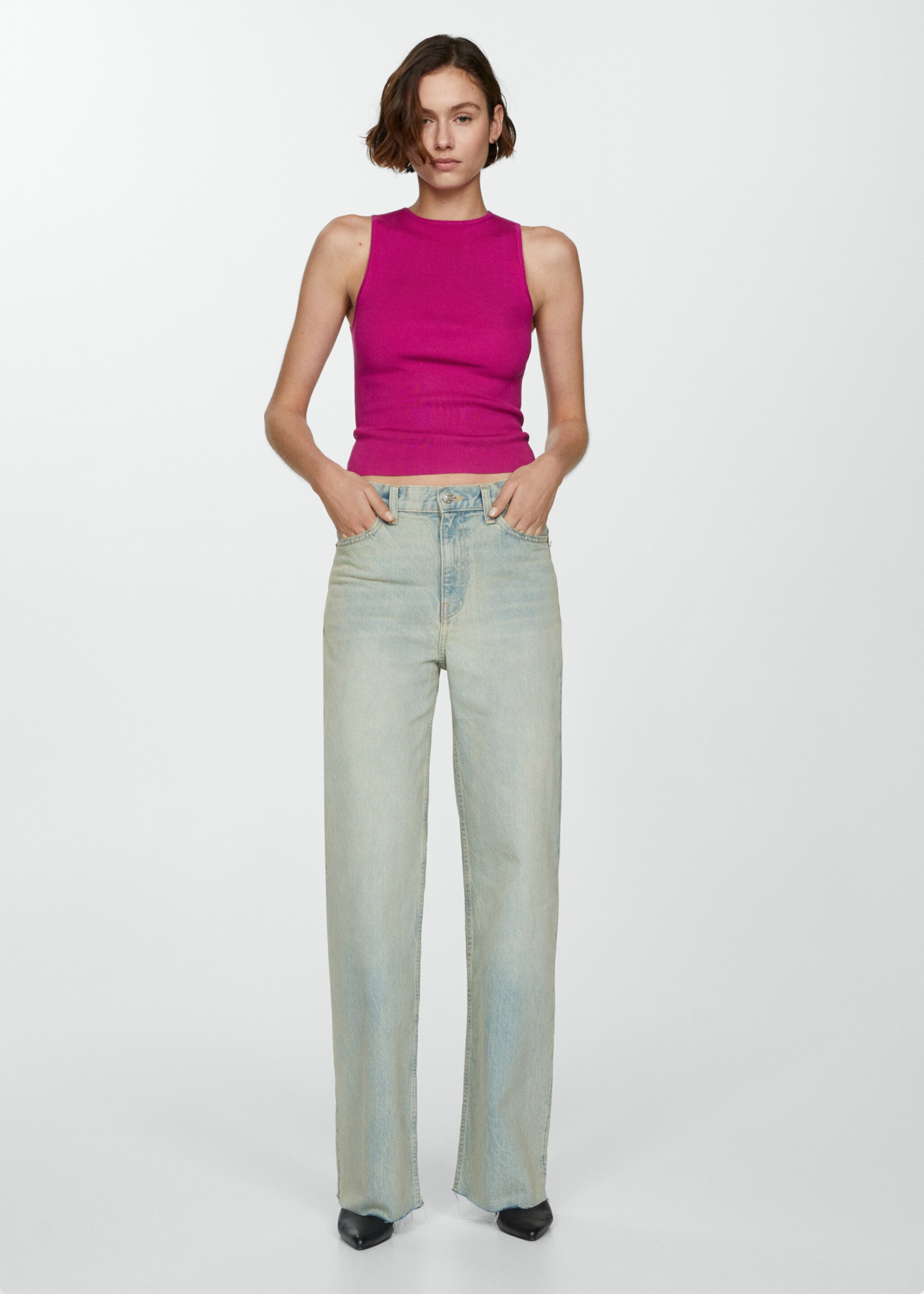 Top punt tirants amples - Pla general, Fúcsia. Ref: 67045739-00.