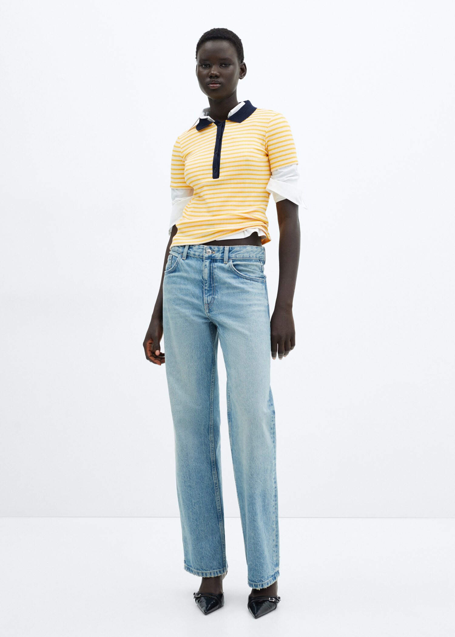 Short-sleeved striped polo shirt - General plane