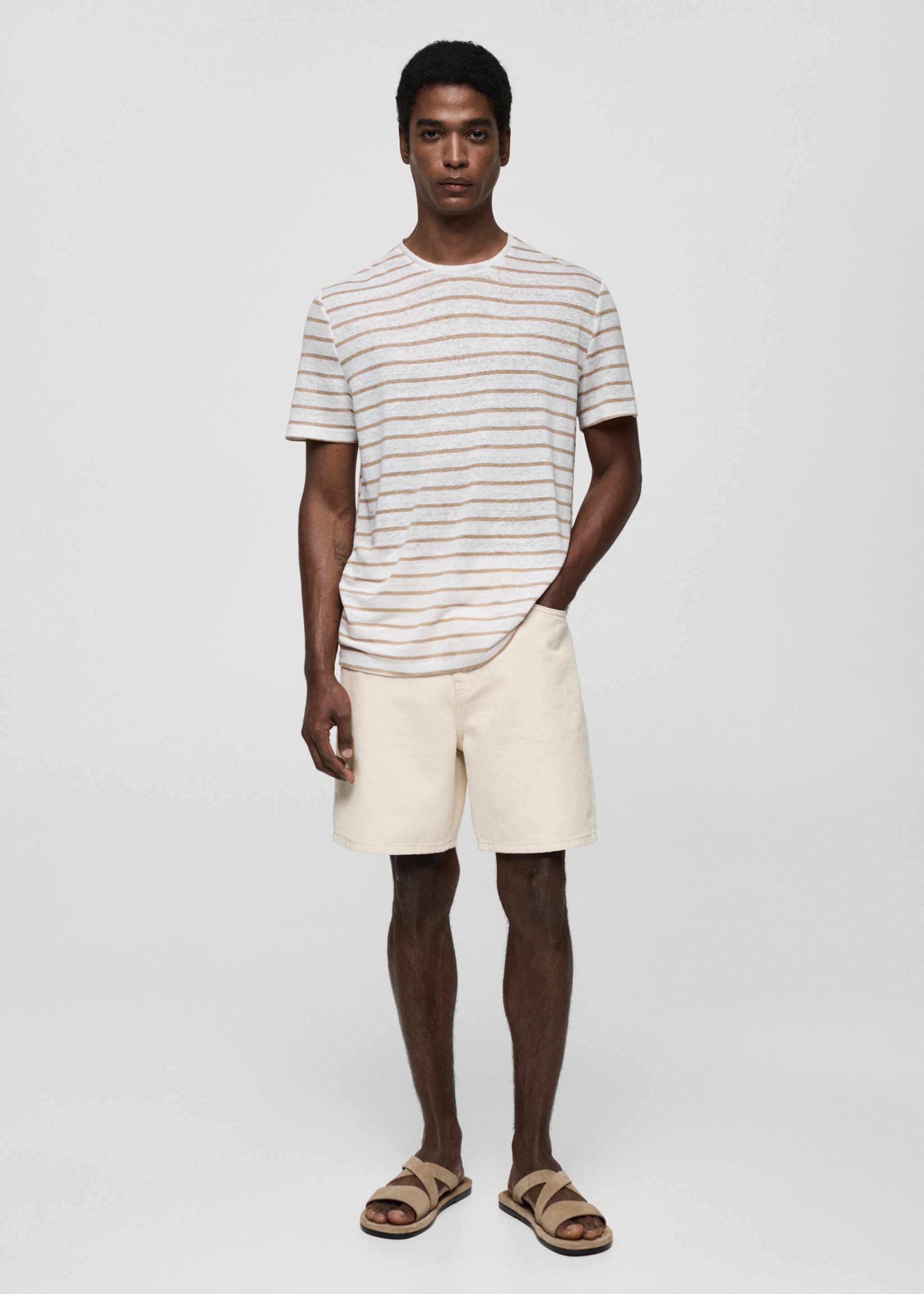 100% linen striped t-shirt - General plane