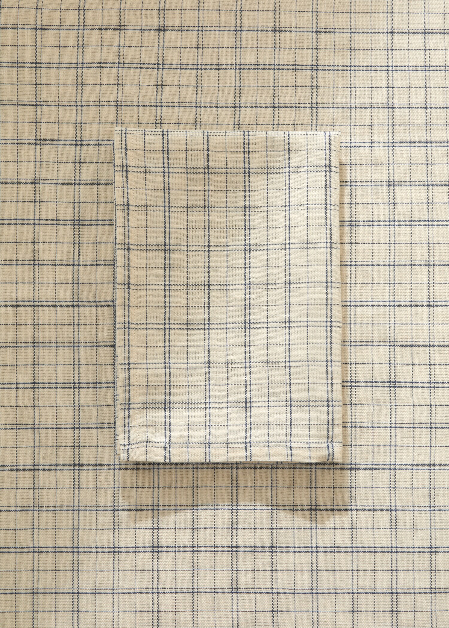 Serviette aus Baumwolle und Leinen mit Karomuster - Allgemeine Ansicht