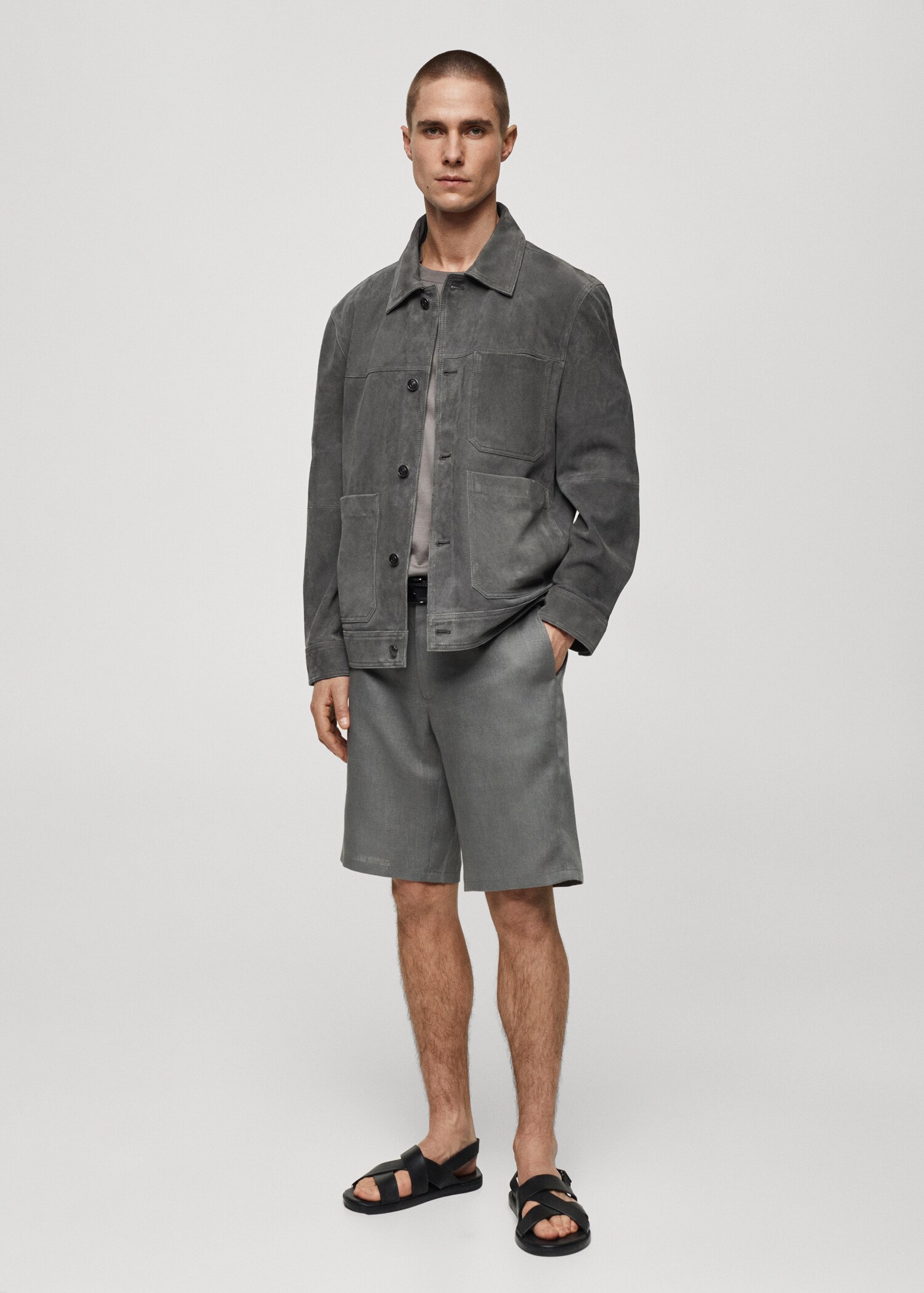 Blouson 100 % cuir poches - Plan général
