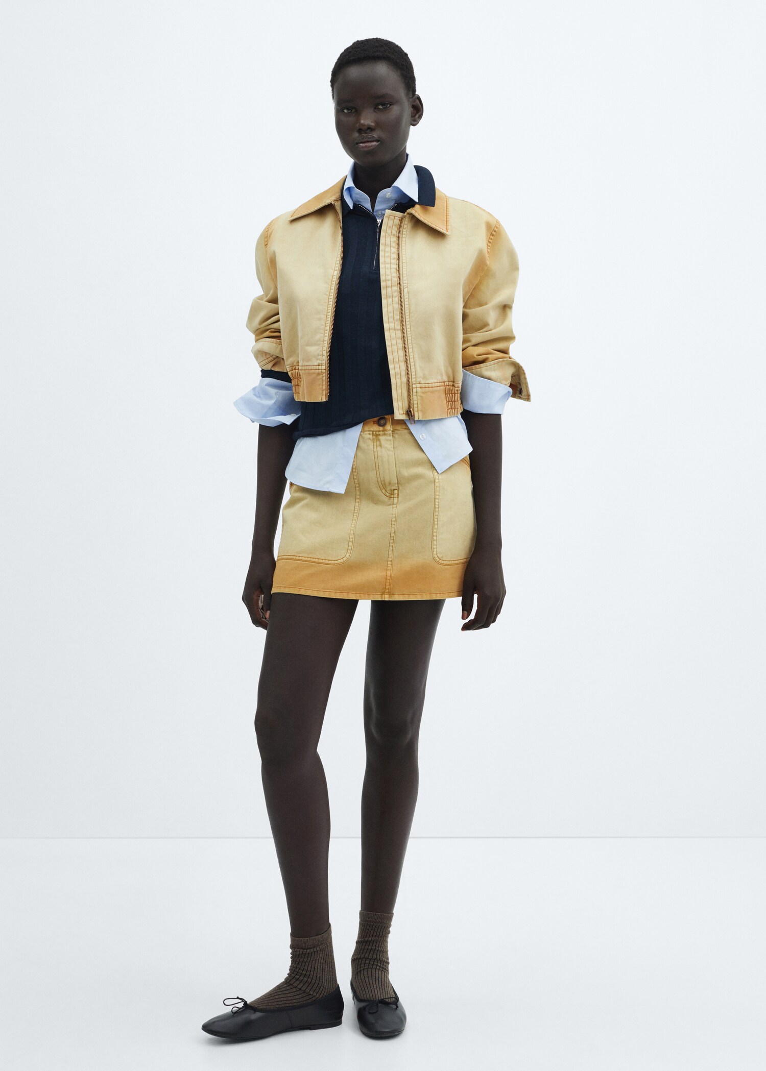 Denim mini-skirt - General plane