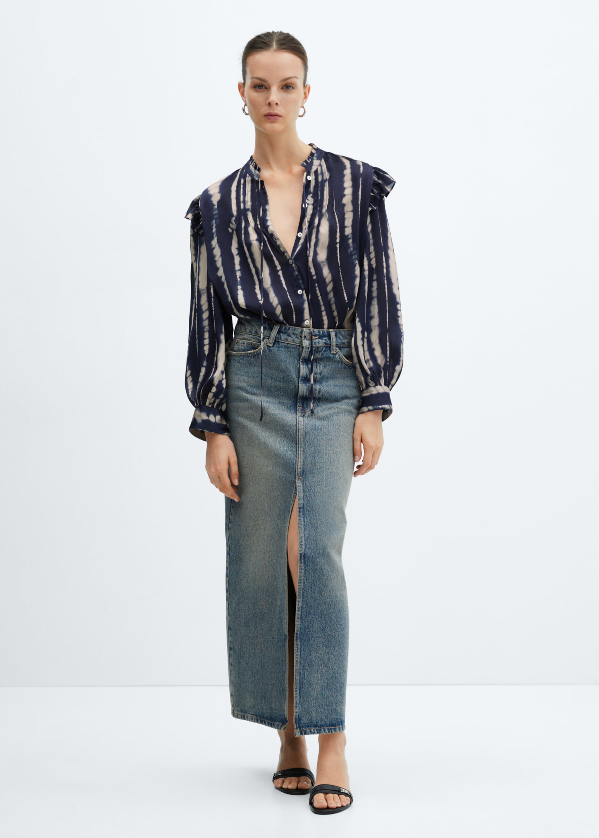 Blouse satinée imprimée - Plan général