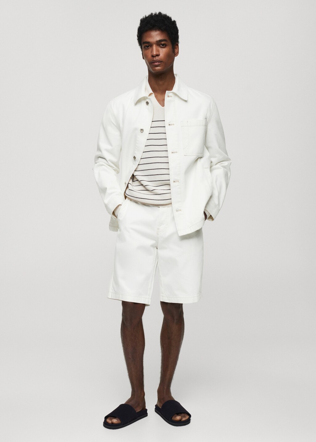 100% cotton overshirt with pocket - Men | MANGO OUTLET USA