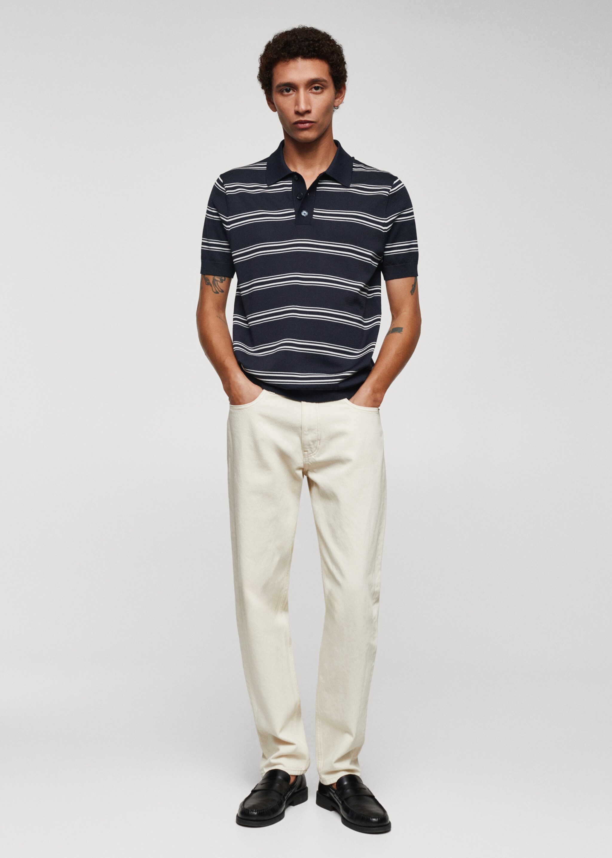 Striped jersey polo shirt - General plane